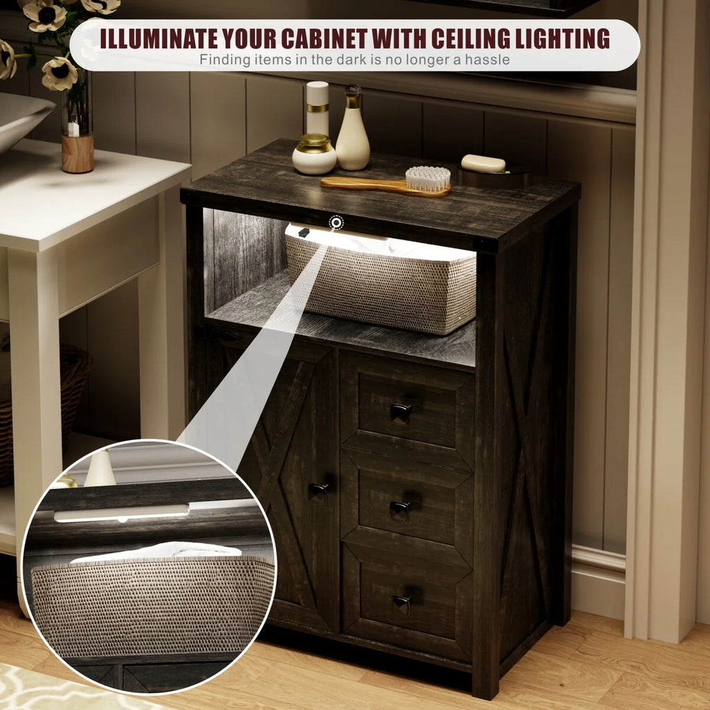 23.62"Accent Cabinet with drawers and storage - N/A