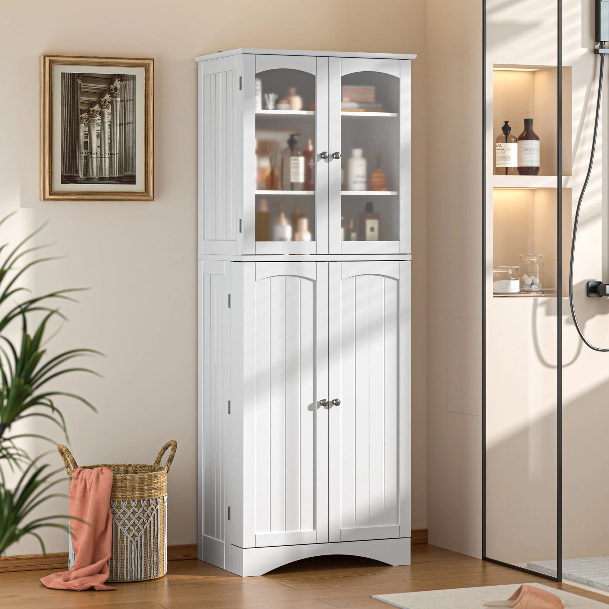 64 inches Tall Kitchen Storage Pantry Cabinet with Adjustable Shelves