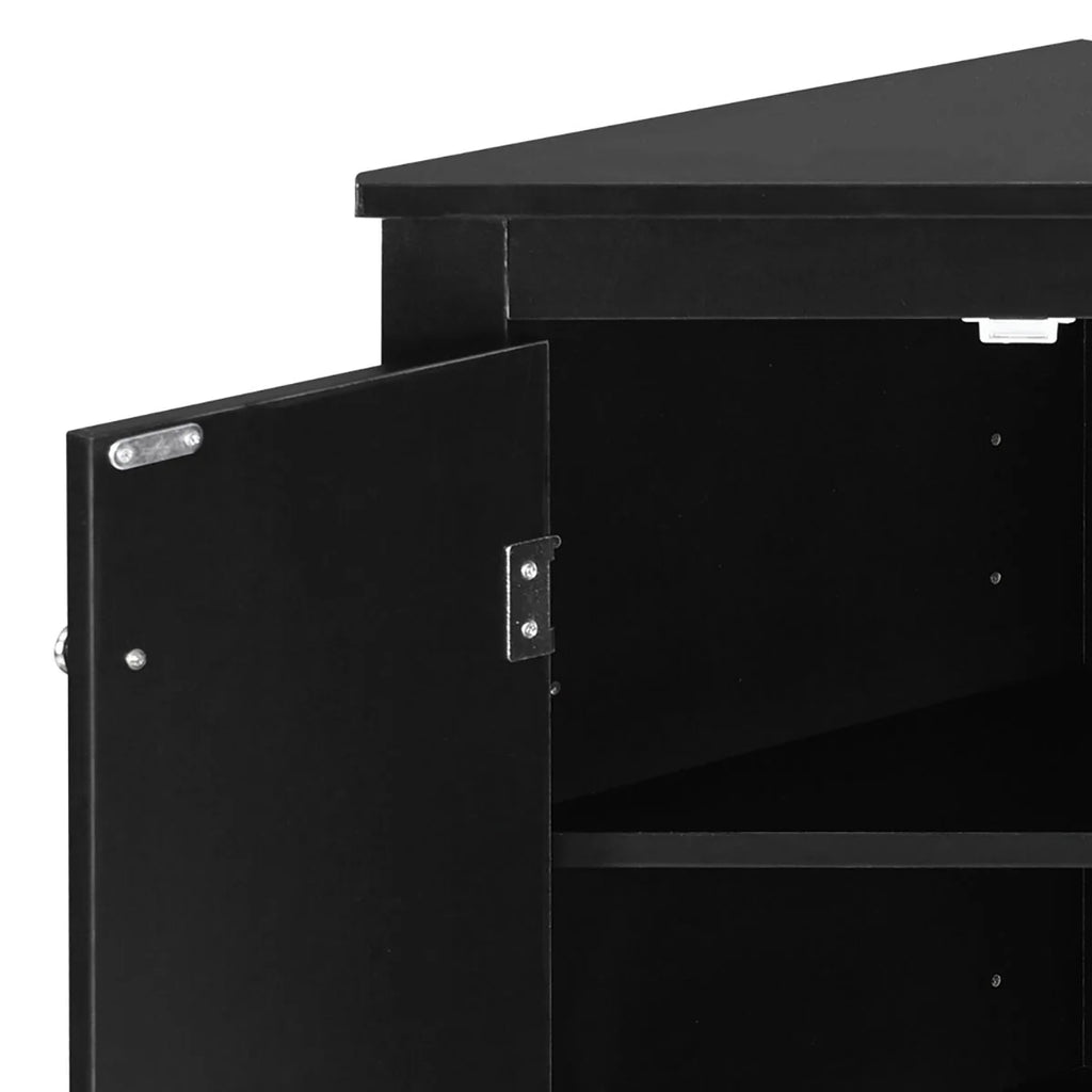 Modern Stylish Triangle Corner Storage Cabinet with Two Adjustable Internal Shelves