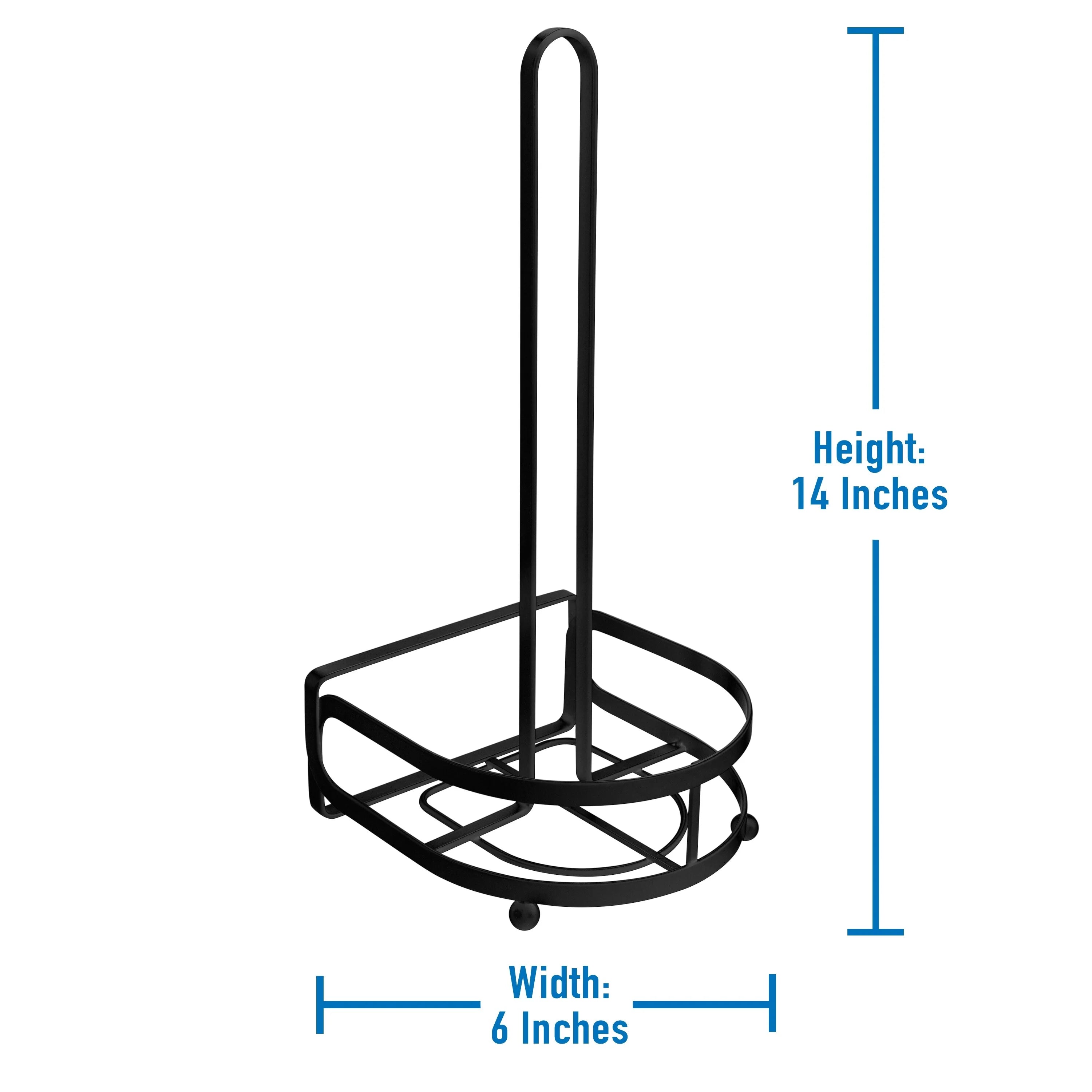 Kitchen Details Industrial Collection Paper Towel Holder in Matte Black - 6.26" x 6.5" x 13.66"