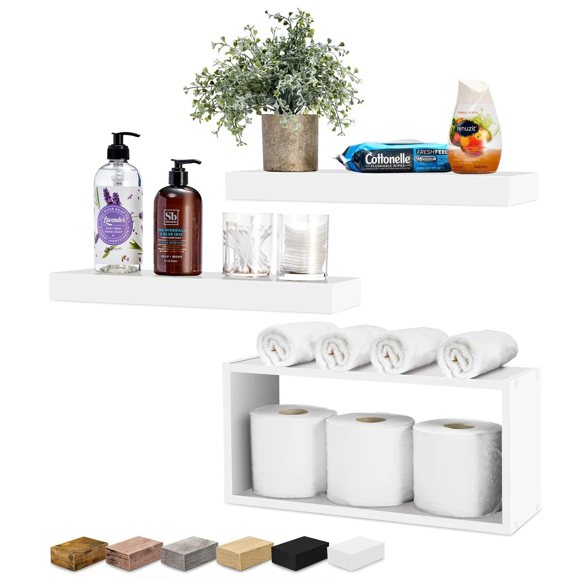 Sorbus Floating Shelves for Wall Set of 3 - 16"L X 5.5"W X 7.75H