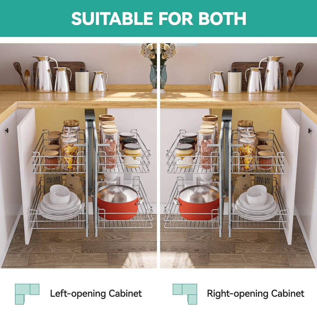 Moasis Blind Corner Pull Out Organizer Pull Out Shelf Organizer