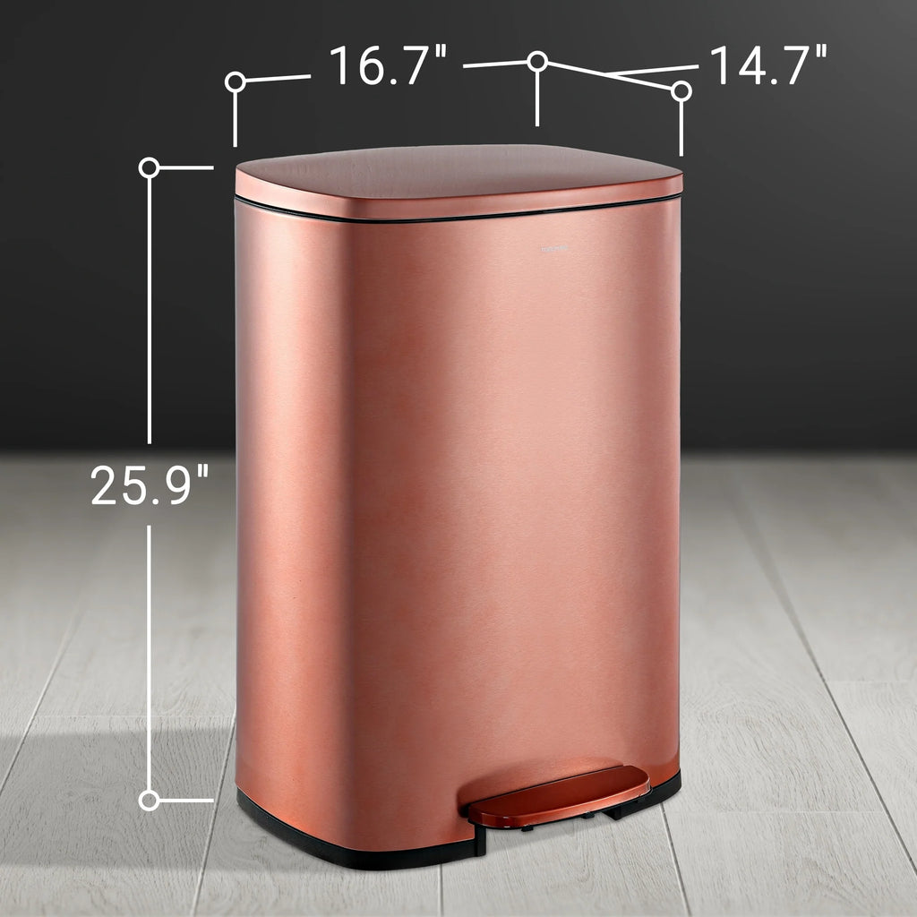 happimess 13-Gallon Trash Can with Soft-Close Lid and FREE Mini Trash Can