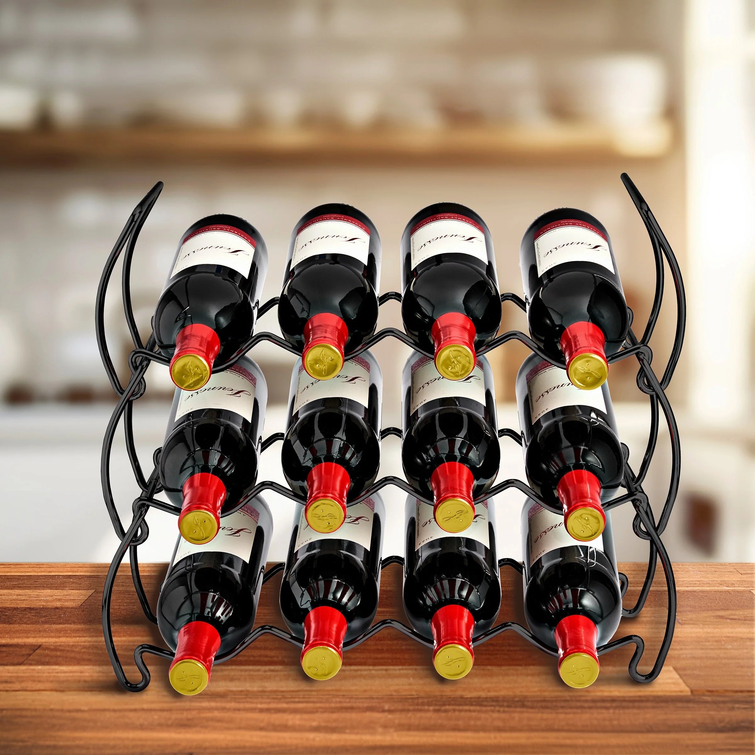 Metal Detachable Wine Rack - 3 Tier, Copper - 14" L x 16.5" W x 7" D