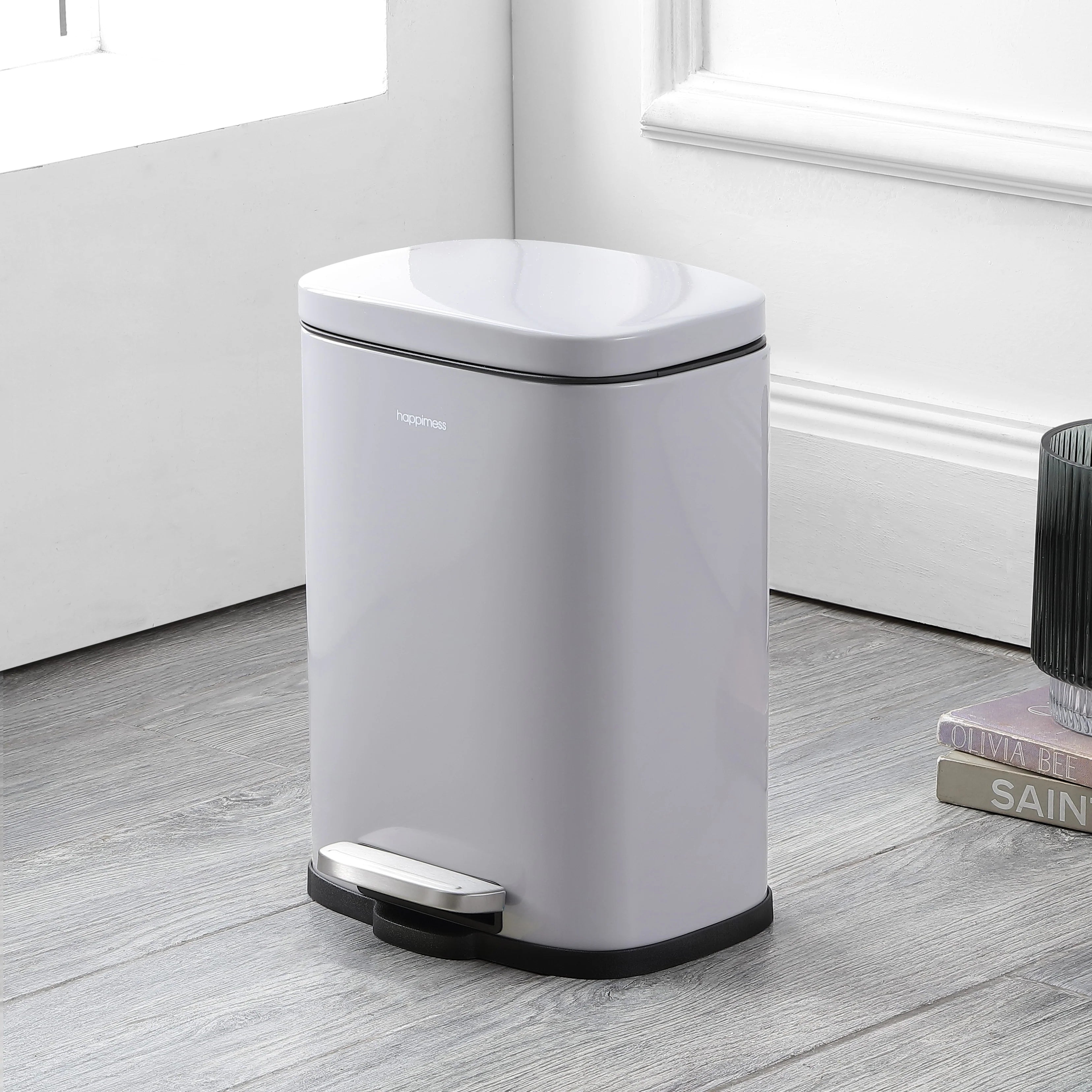 happimess 13-Gallon Trash Can with Soft-Close Lid and FREE Mini Trash Can