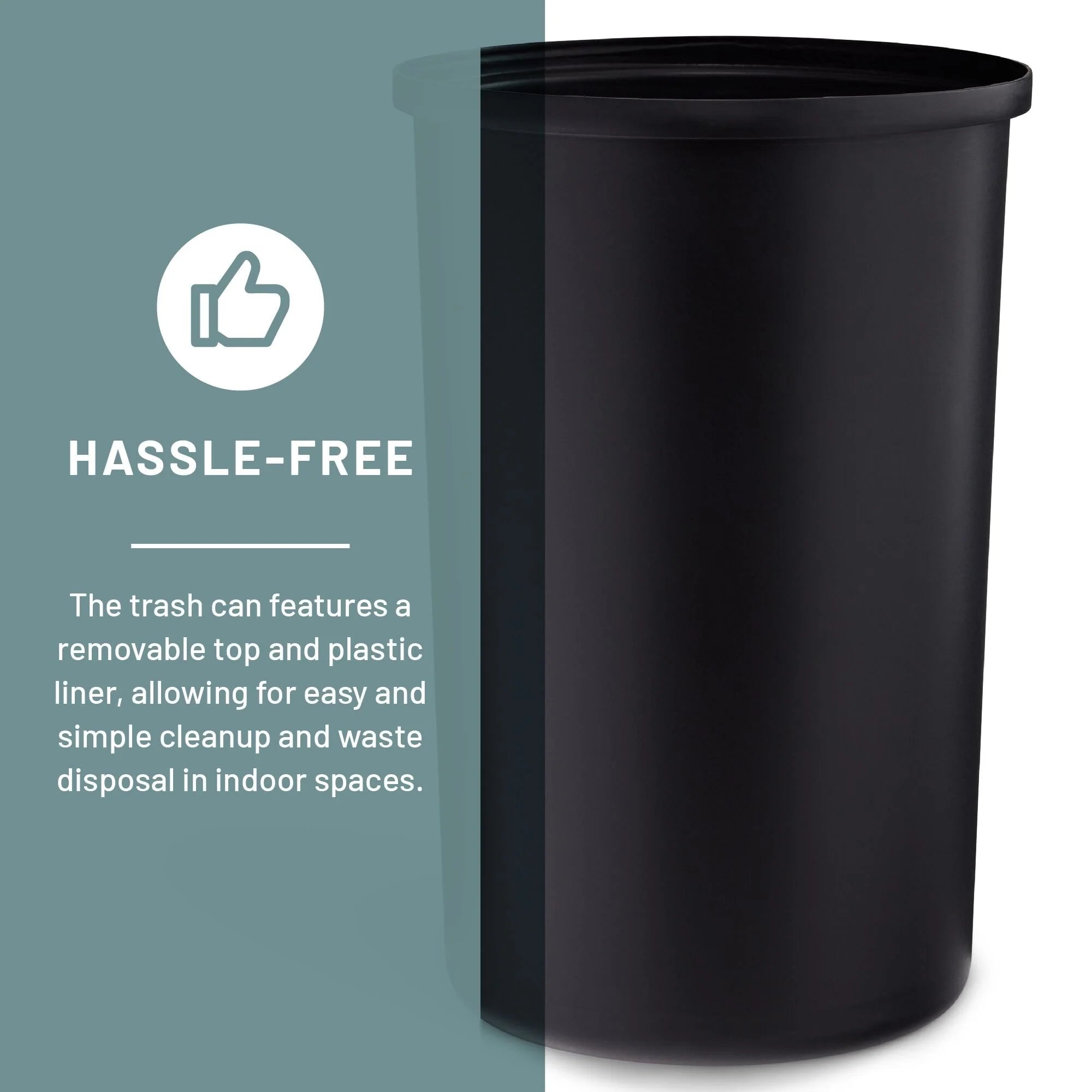Large Trash Can, 30-Gallon Metal Garbage Can, Receptacle