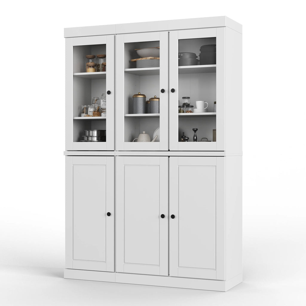 Palace Imports 100% Solid Wood 48.5" China Pantry Cabinet with Solid or Clear Glass Doors and Adjustable Shelves - 48.5" x 71.5"
