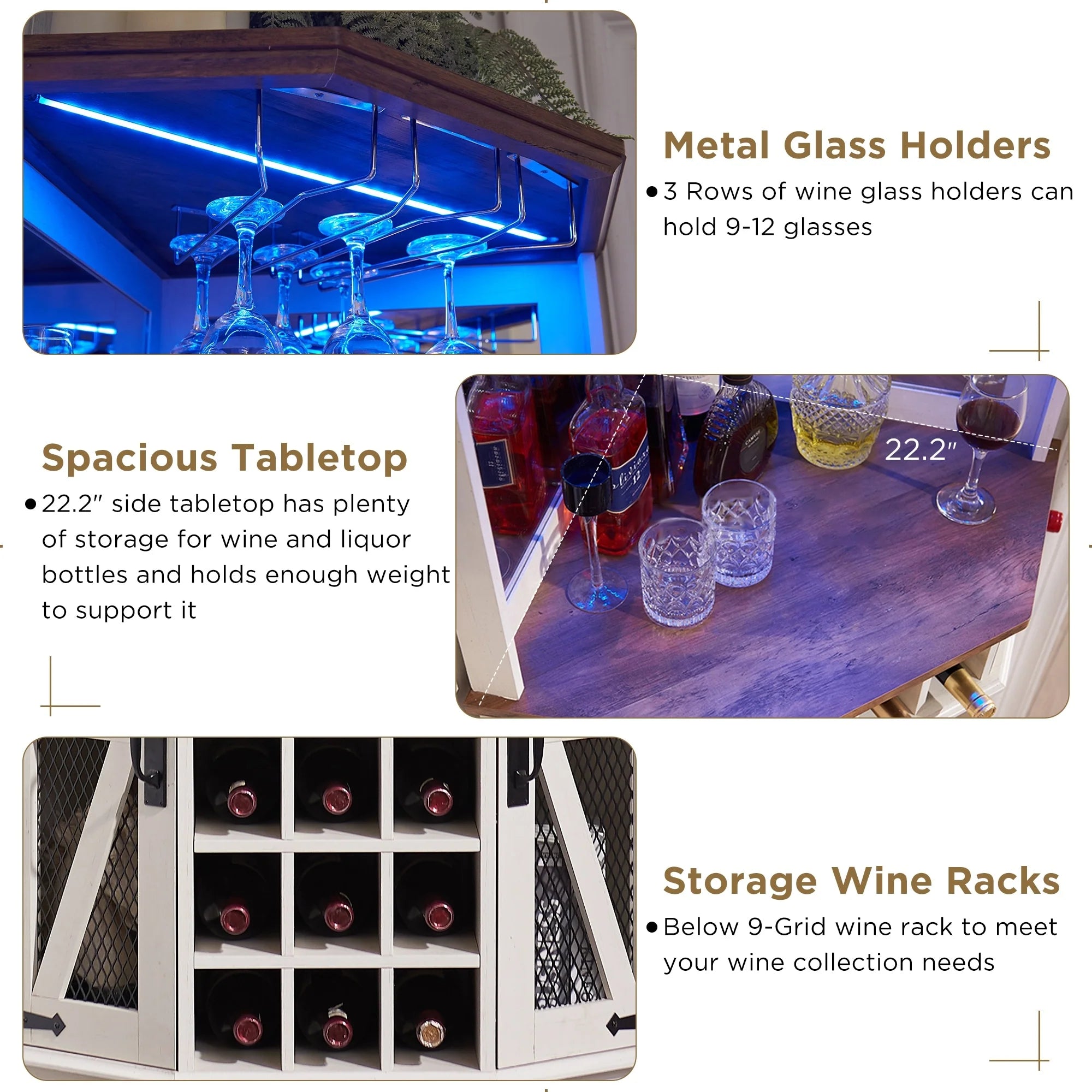 Farmhouse Corner Bar Storage Cabinet, Wine Bar Cabinet, Bar Cabinet
