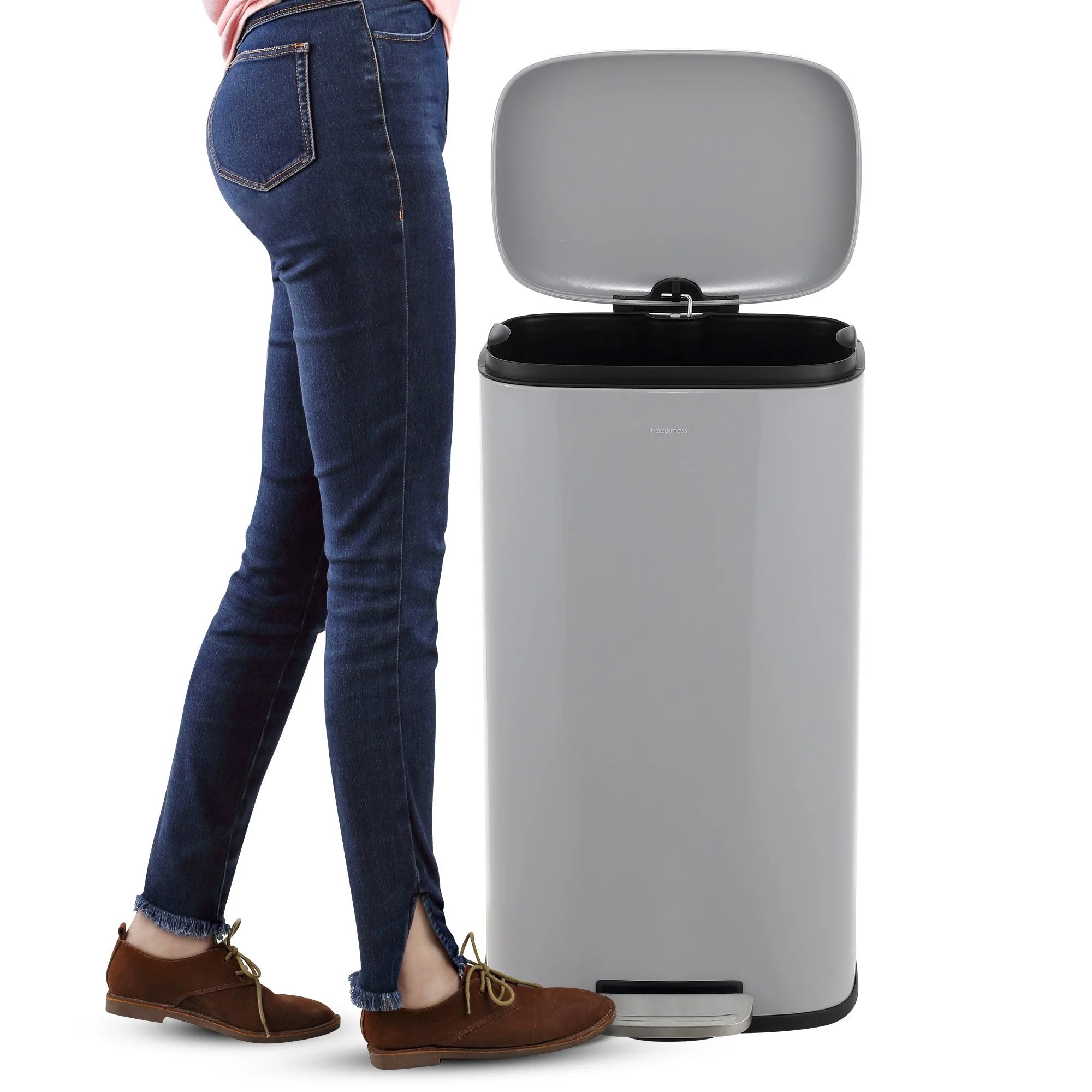 happimess 13-Gallon Trash Can with Soft-Close Lid and FREE Mini Trash Can