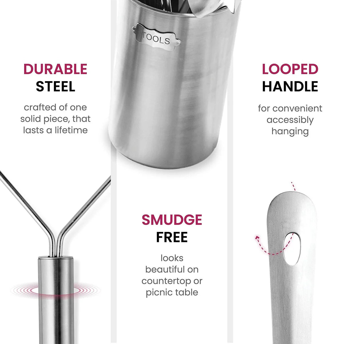 Stainless-Steel Kitchen Utensil Set - 10 Piece Set