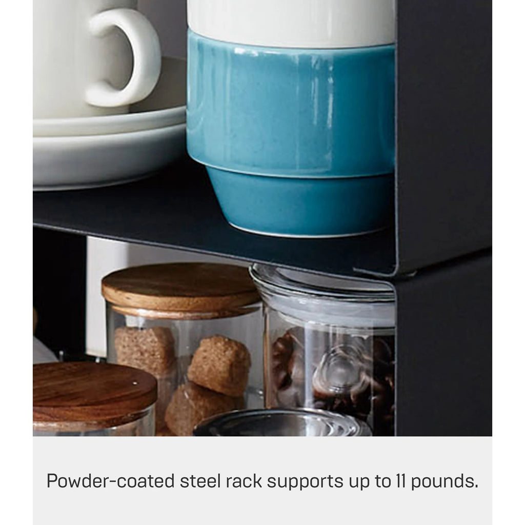 Yamazaki Home Stackable Countertop Shelf - Two Sizes, Steel, Large, Stack up to two, Holds 11 lbs