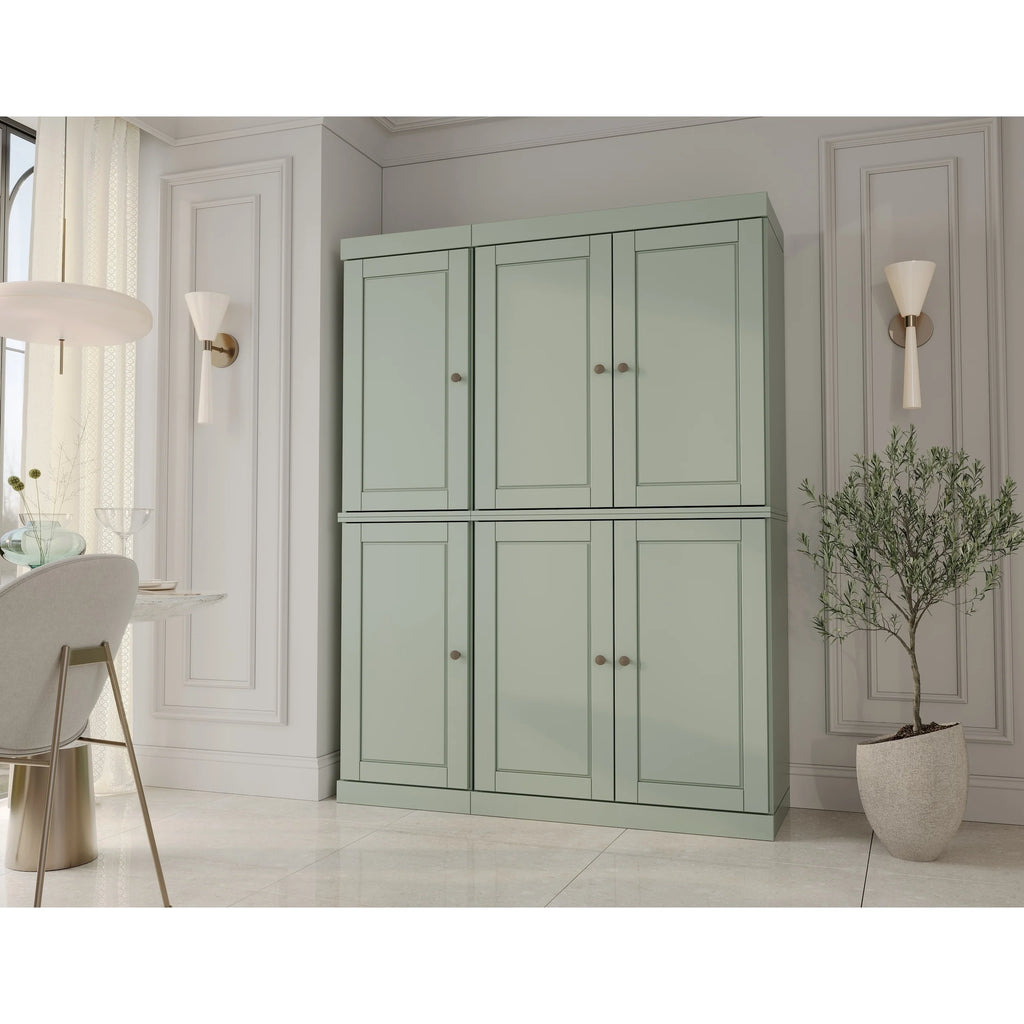 Palace Imports 100% Solid Wood China Pantry with Glass or Solid Wood Doors and 2-Drawers - 48.5" x 71.5"