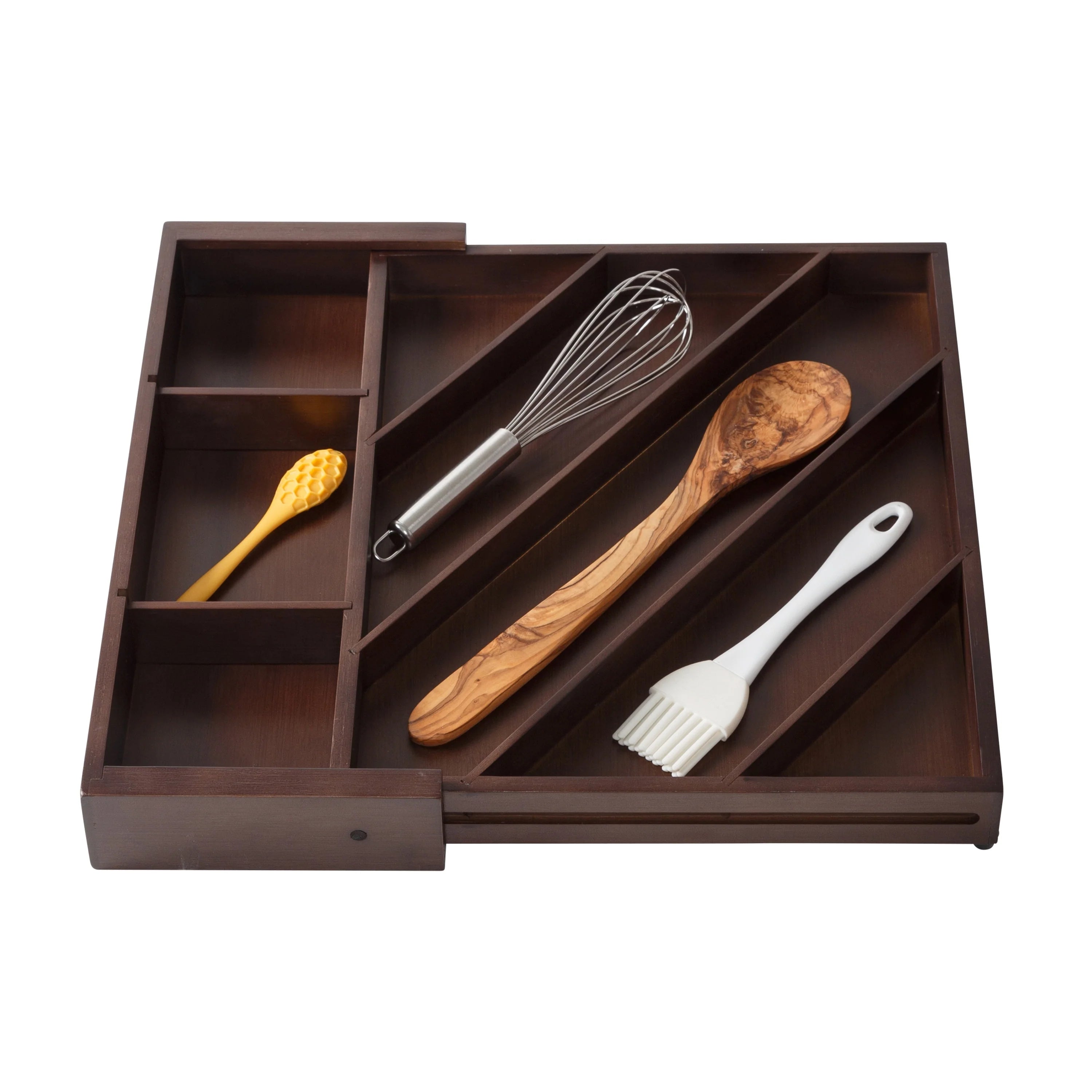 Honey-Can-Do Walnut 8-Compartment Expandable Drawer Organizer