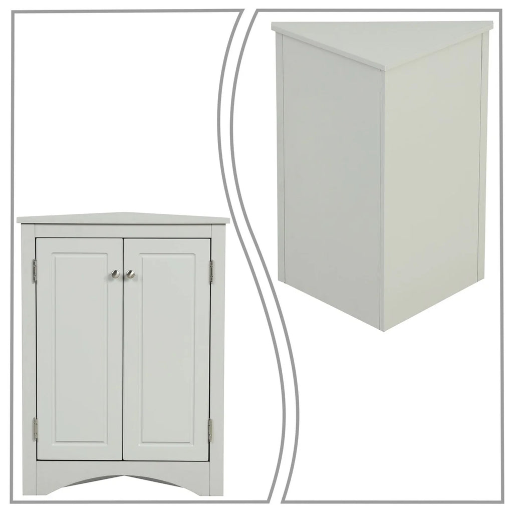 Modern Stylish Triangle Corner Storage Cabinet with Two Adjustable Internal Shelves