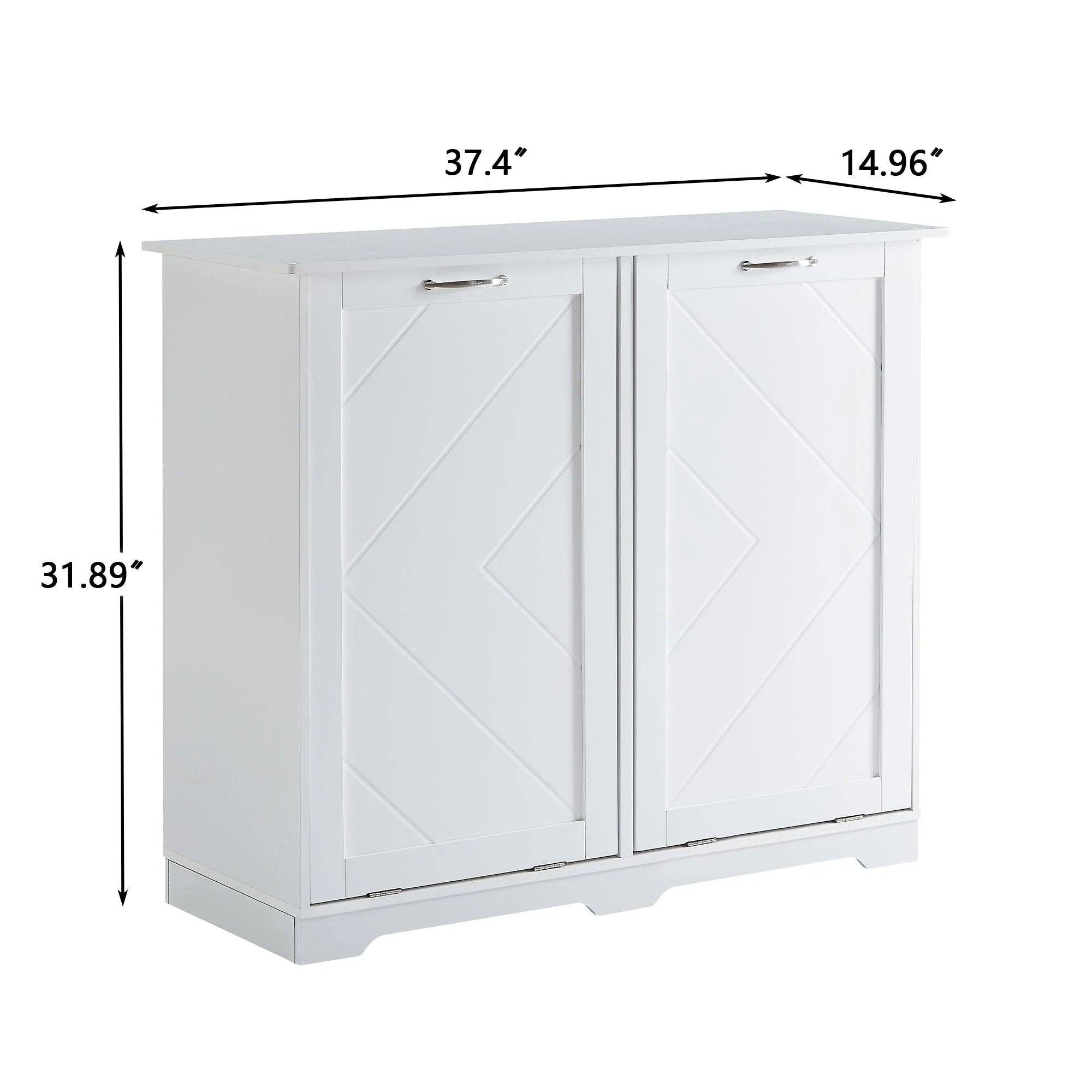 Double Tilt Out Trash Cabinet Free Standing 10 Gallon Recycling Trash Can Cabinet with negative ion and deodorizing function