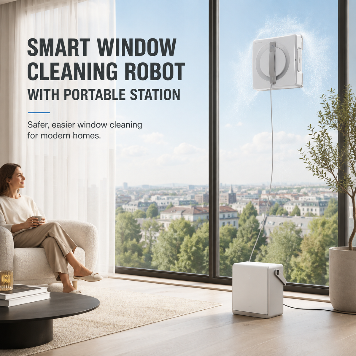 ✨ LIMITED TIME OFFER | Smart Window Cleaning Robot with Portable Station