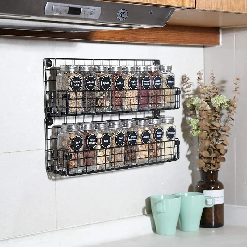 Spice Rack Organizer, 5-Tier Wall Spice Rack - 2.55"D x 17"W x 29"H