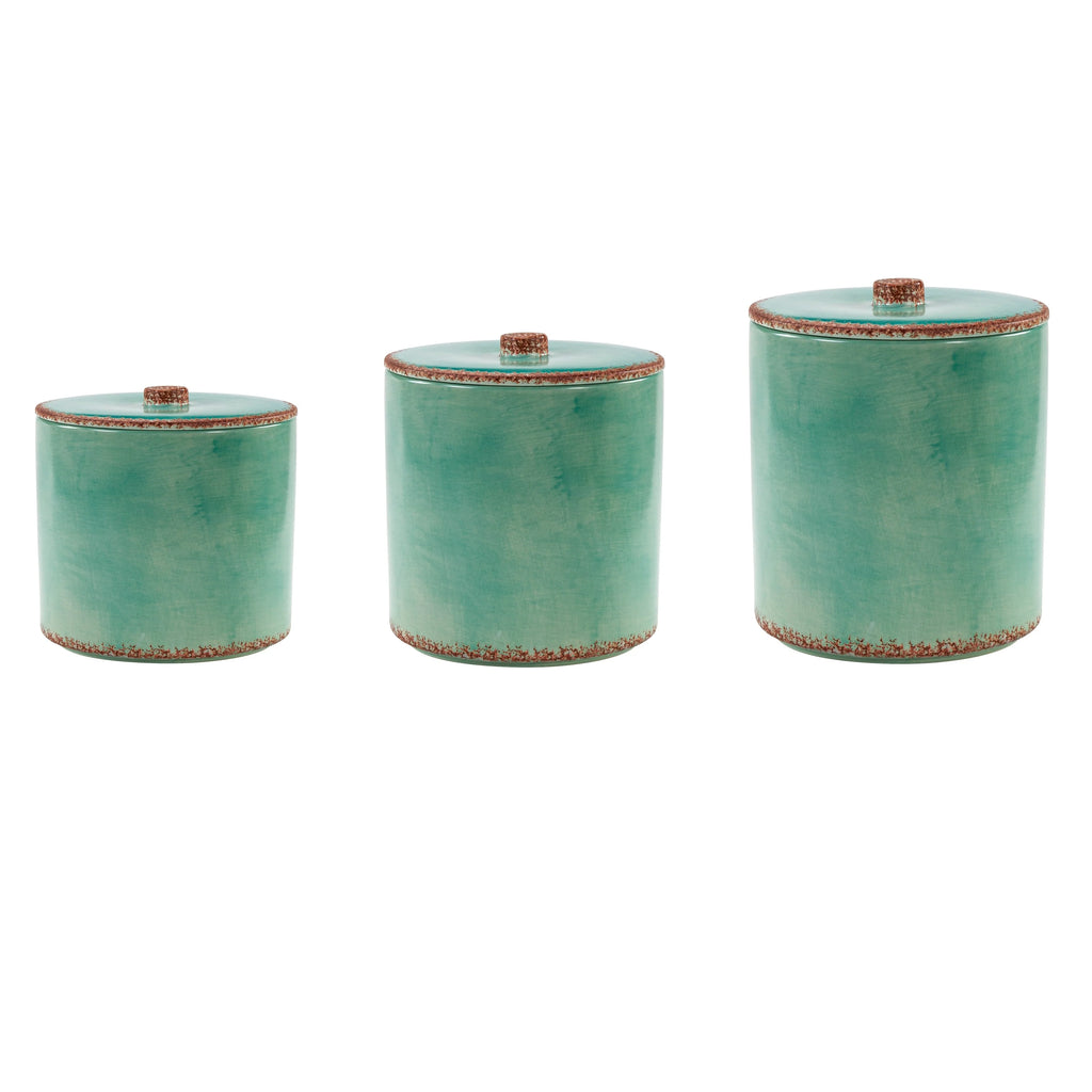 Paseo Road by HiEnd Accents Patina Turquoise Canister Set, 3PC