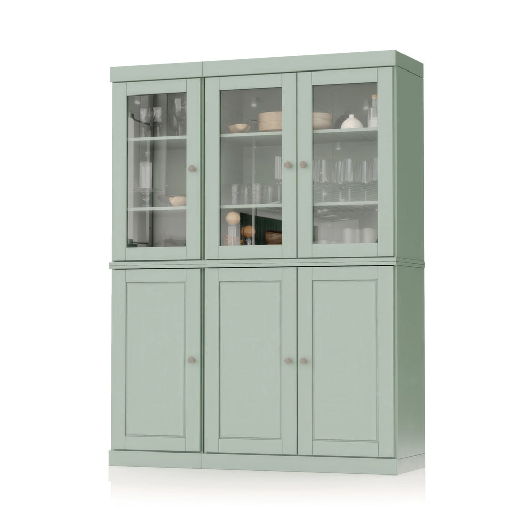 Palace Imports 100% Solid Wood 48.5" China Pantry Cabinet with Solid or Clear Glass Doors and Adjustable Shelves - 48.5" x 71.5"