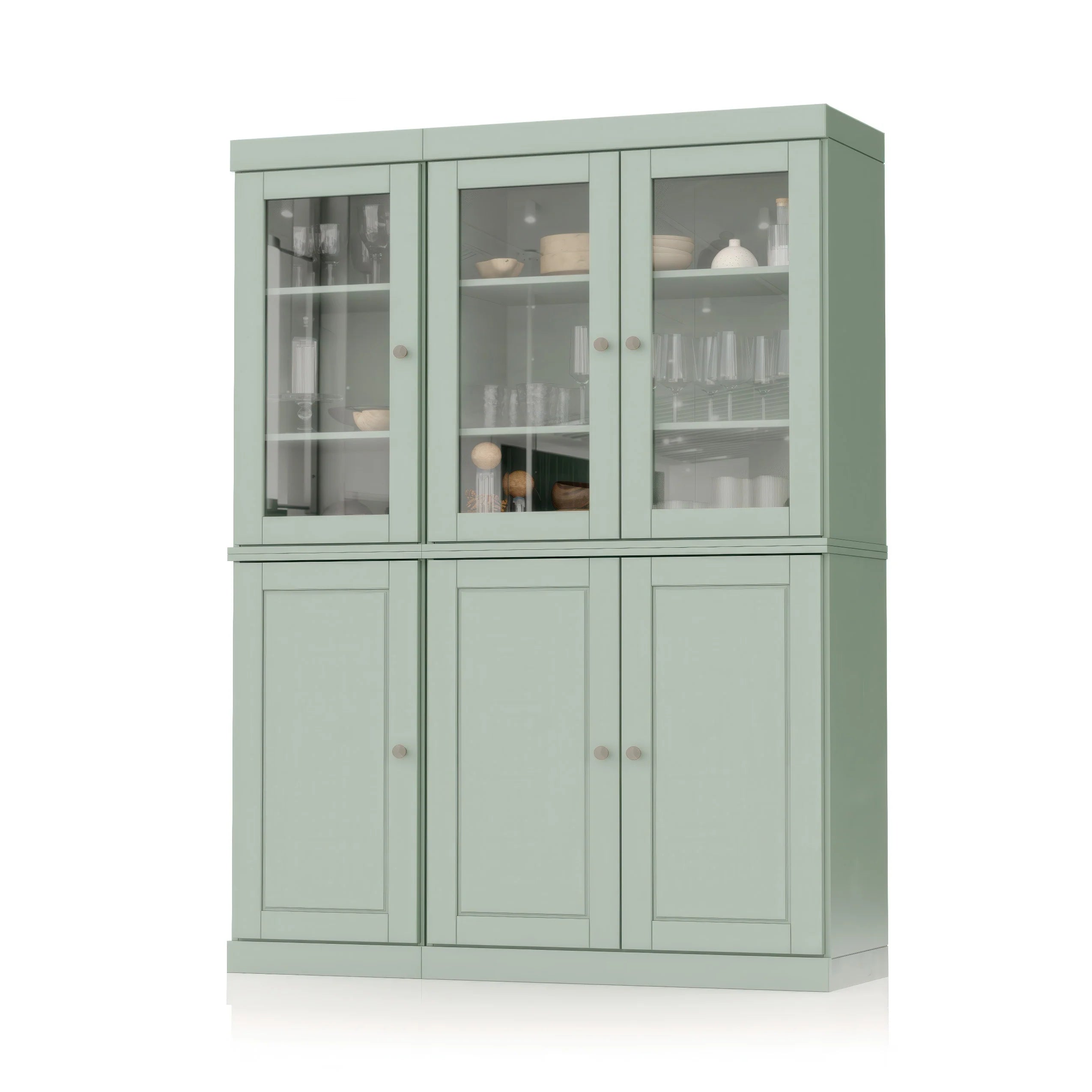 Palace Imports 100% Solid Wood 48.5" China Pantry Cabinet with Solid or Clear Glass Doors and Adjustable Shelves - 48.5" x 71.5"
