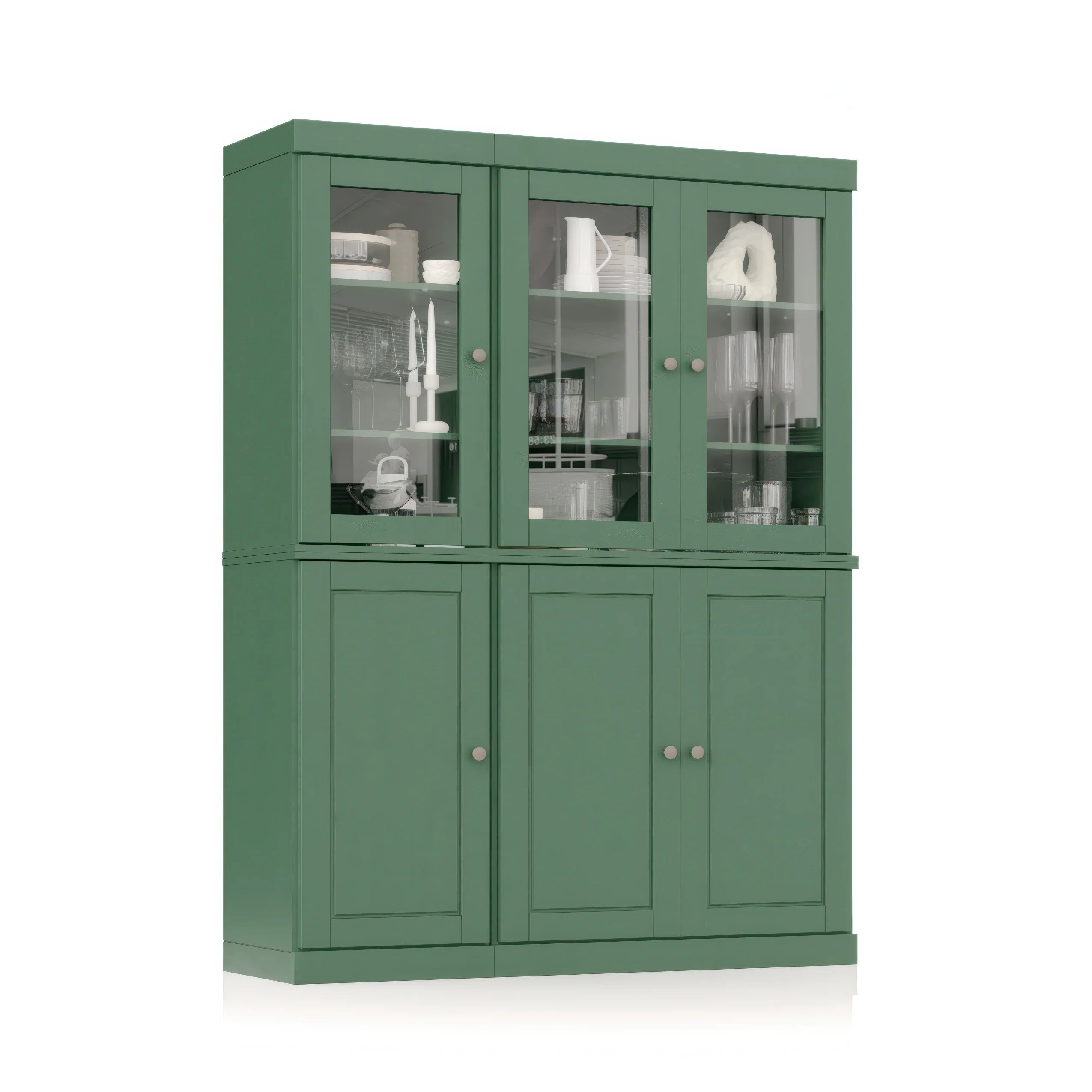 Palace Imports 100% Solid Wood 48.5" China Pantry Cabinet with Solid or Clear Glass Doors and Adjustable Shelves - 48.5" x 71.5"
