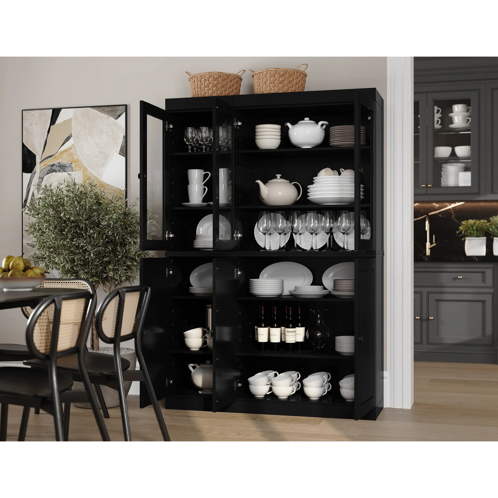 Palace Imports 100% Solid Wood 48.5" China Pantry Cabinet with Solid or Clear Glass Doors and Adjustable Shelves - 48.5" x 71.5"