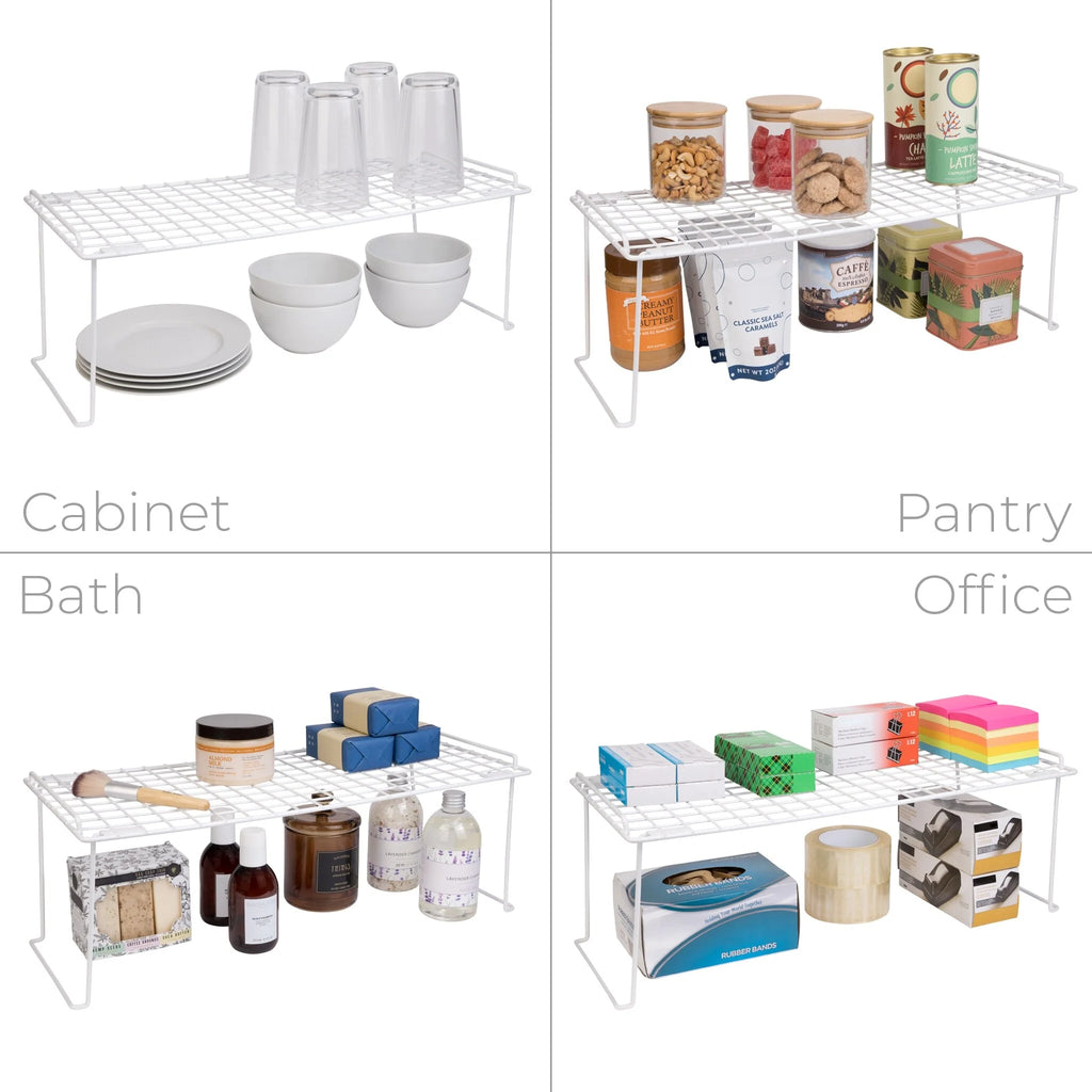 Smart Design Stacking Cabinet Shelf Rack - Extra Large 22 x 10 inch
