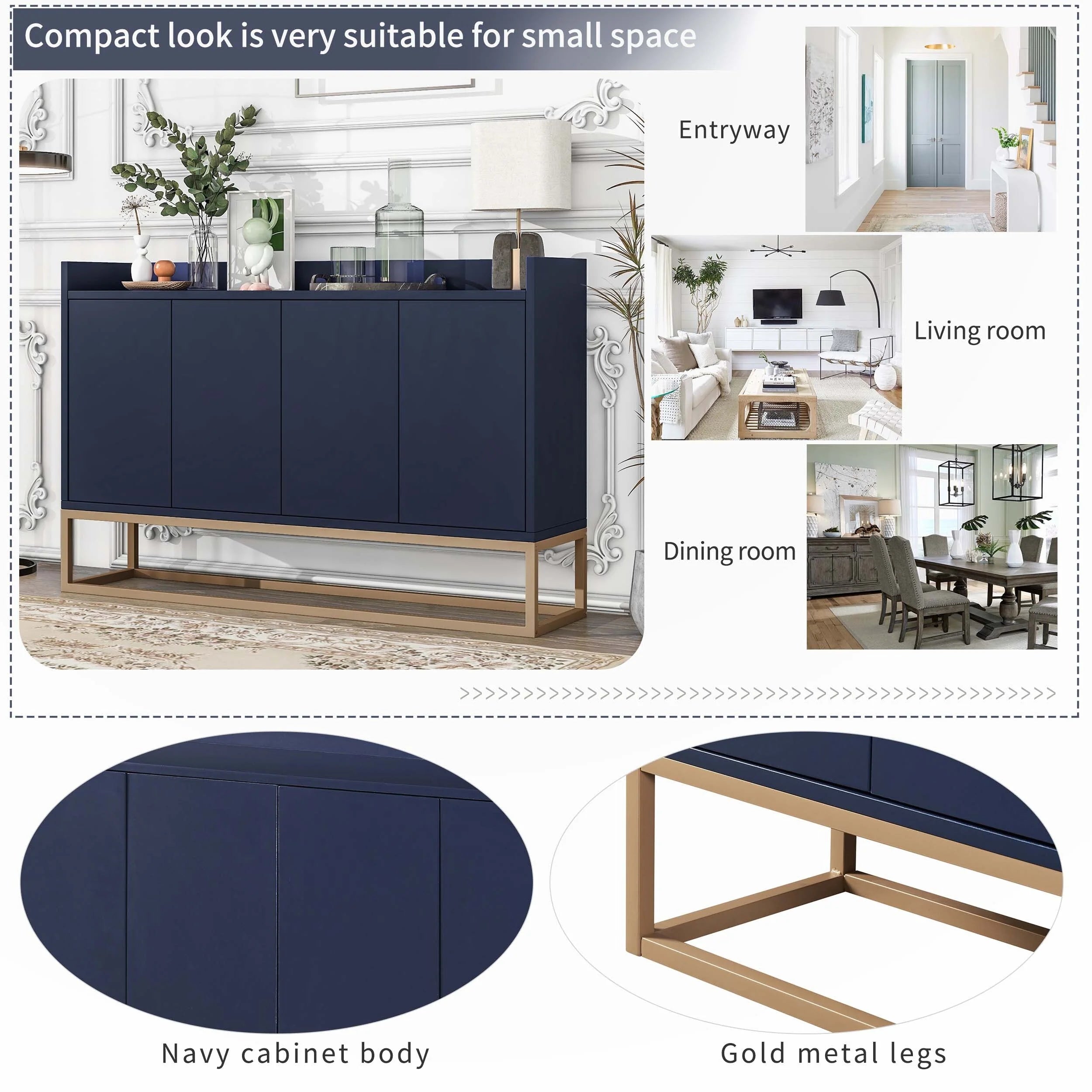 Modern Sideboard Elegant Buffet Cabinet with Large Storage