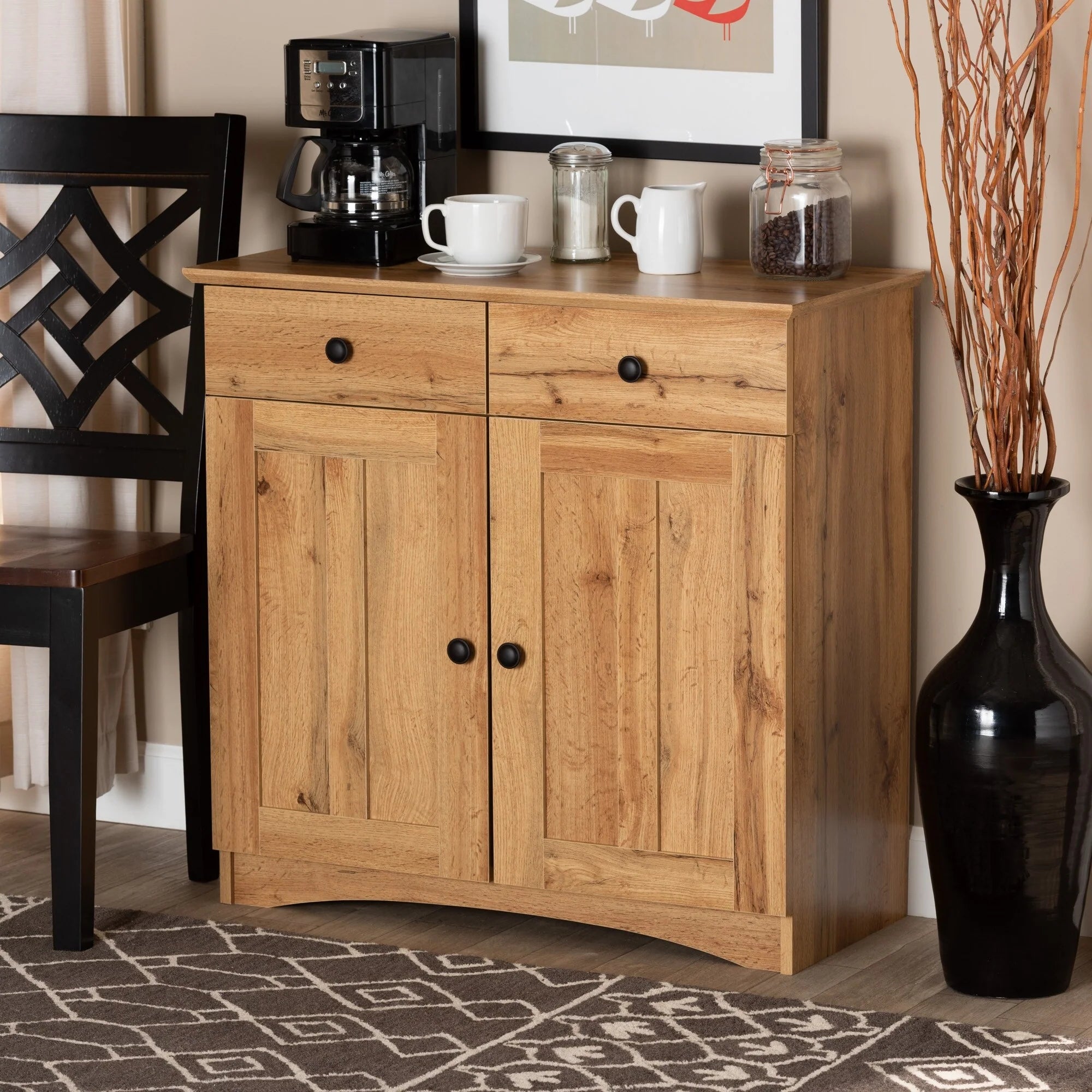 Lauren Modern and Contemporary 2-Door Kitchen Wood Cabinet