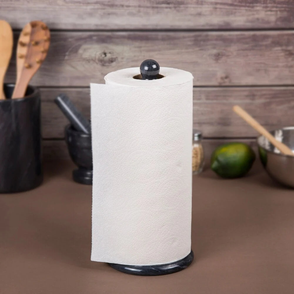 Creative Home Black Marble 12.5"H Upright Paper Towel Holder