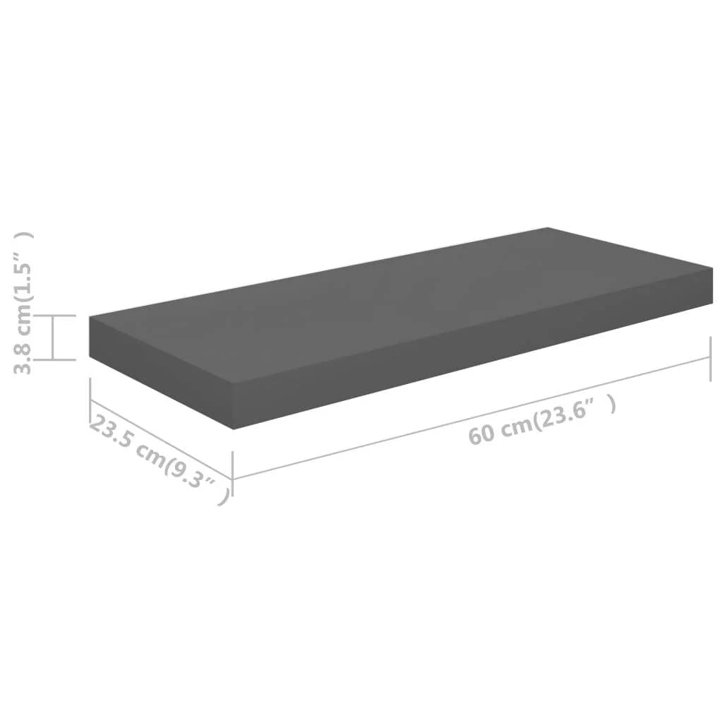 Floating Wall Shelves 2 pcs 23.6"x9.3"x1.5" MDF - 23.6" x 9.3" x 1.5" (L x W x H)