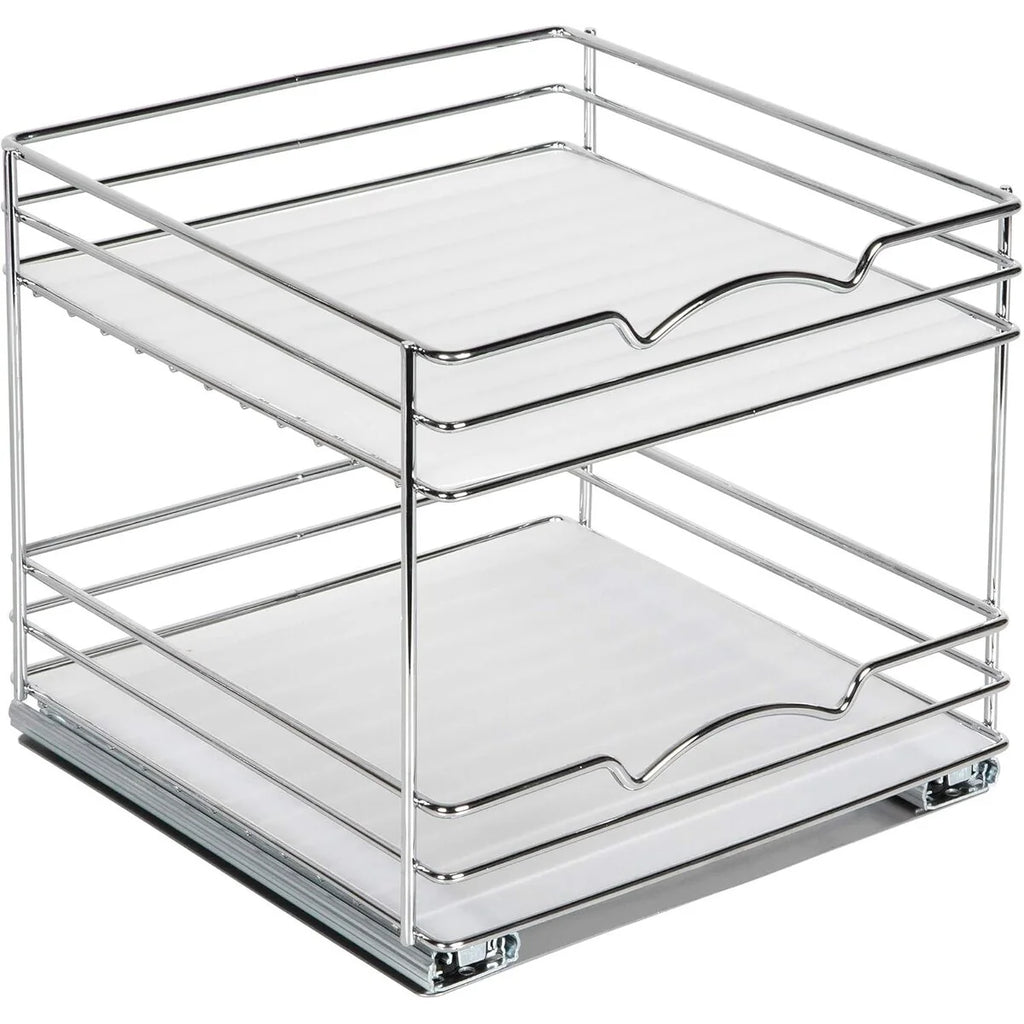 Hold N' Storage - 2 Tier Pull Out Cabinet Organizer for Spices, Cans - Heavy Duty with Lifetime Limited Warranty