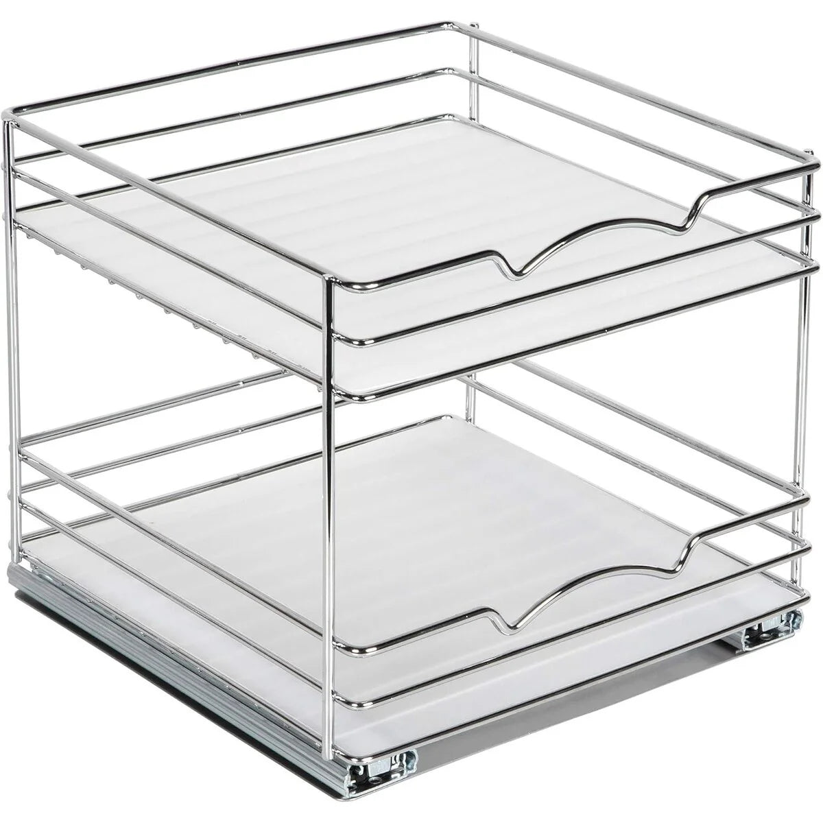 Hold N' Storage - 2 Tier Pull Out Cabinet Organizer for Spices, Cans - Heavy Duty with Lifetime Limited Warranty