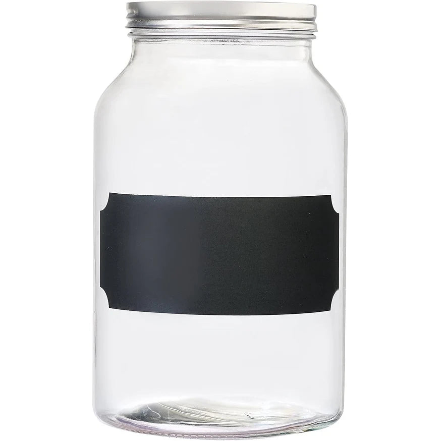 Amici Home Venice Chalkboard Glass Storage Canister Assorted Set of 3 - 76 oz 96 oz 132 oz