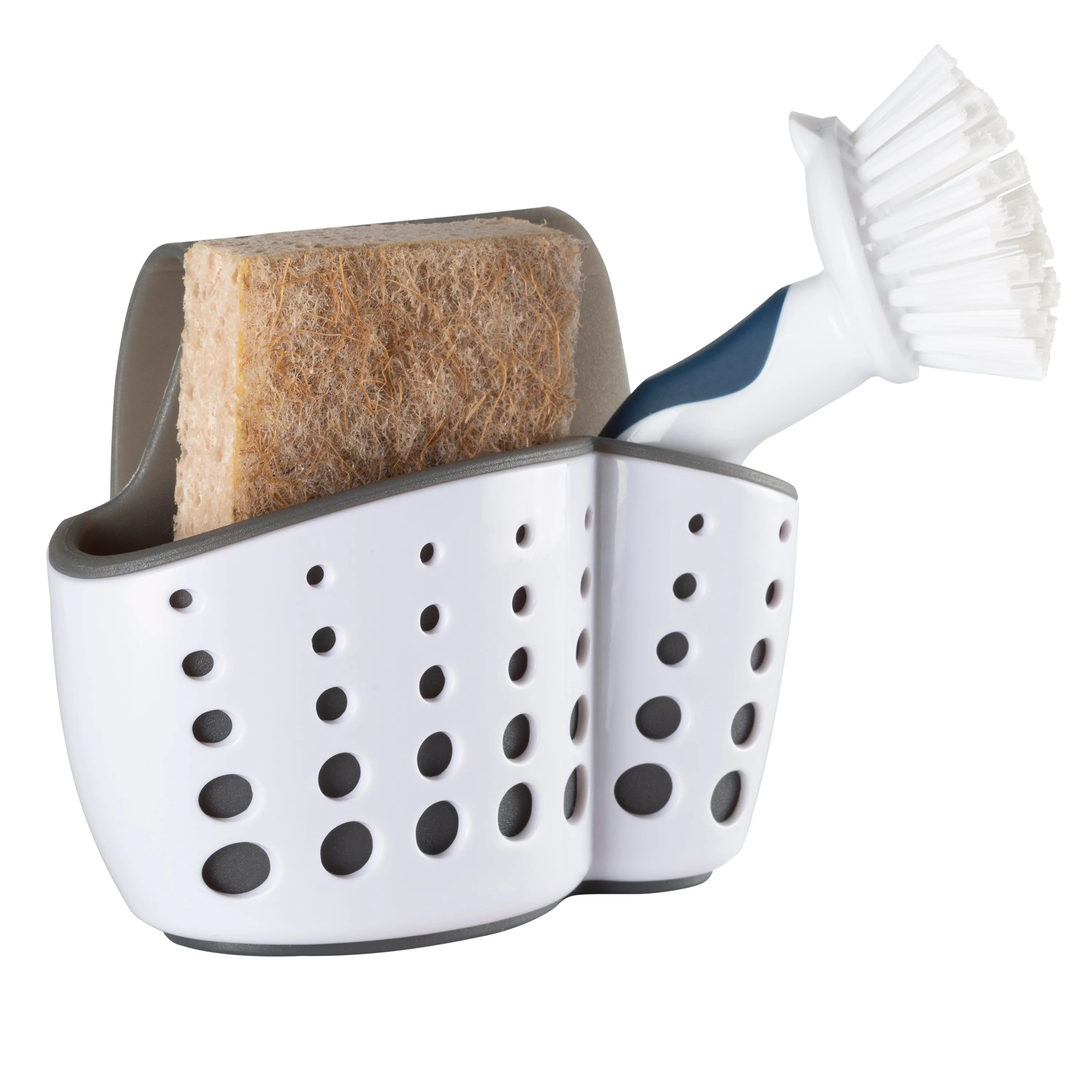 Kitchen Details 2-in-1 Sponge and Brush Sink Caddy - 5.7"x 2"x 4.7"