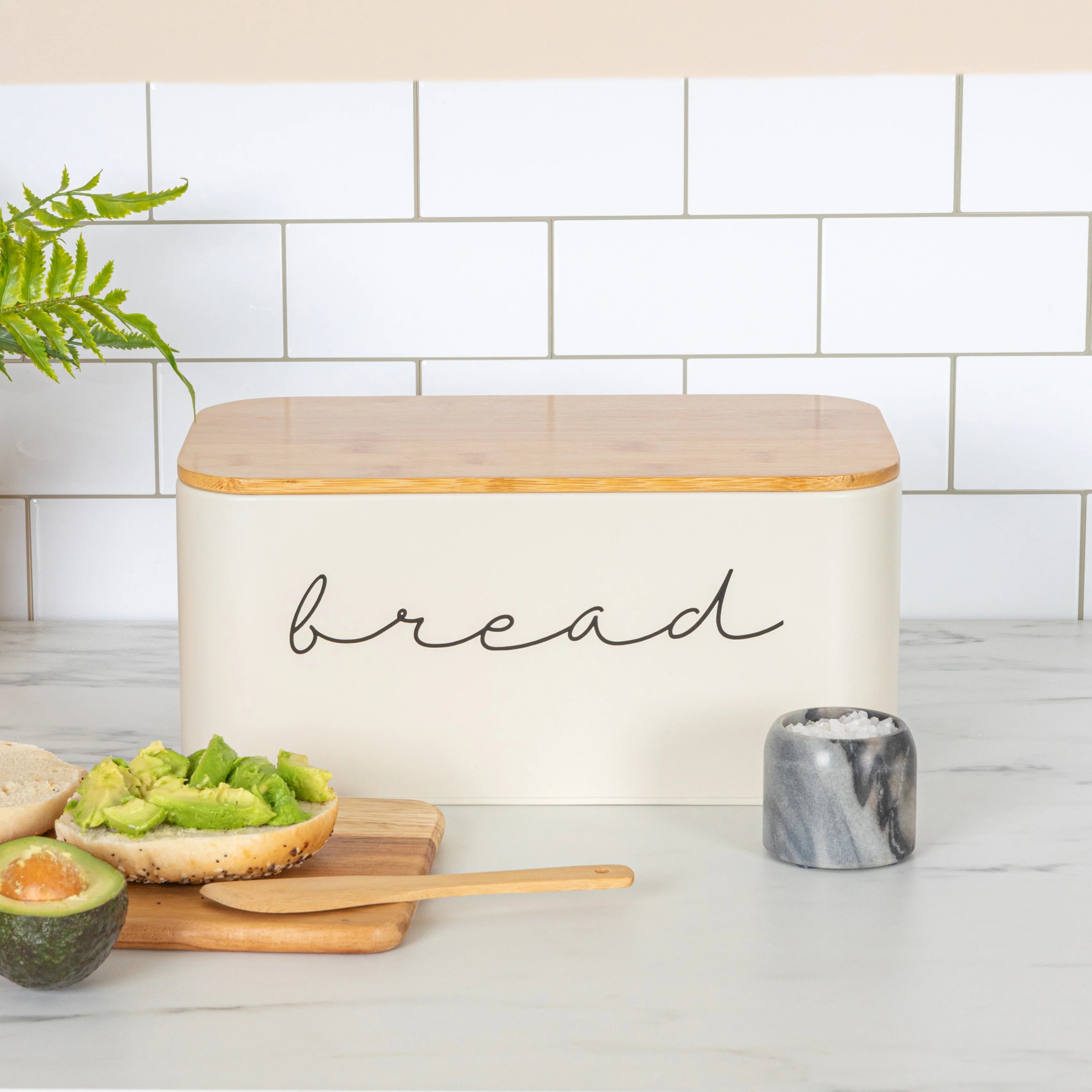Metal "Bread" Bin with Bamboo Lid