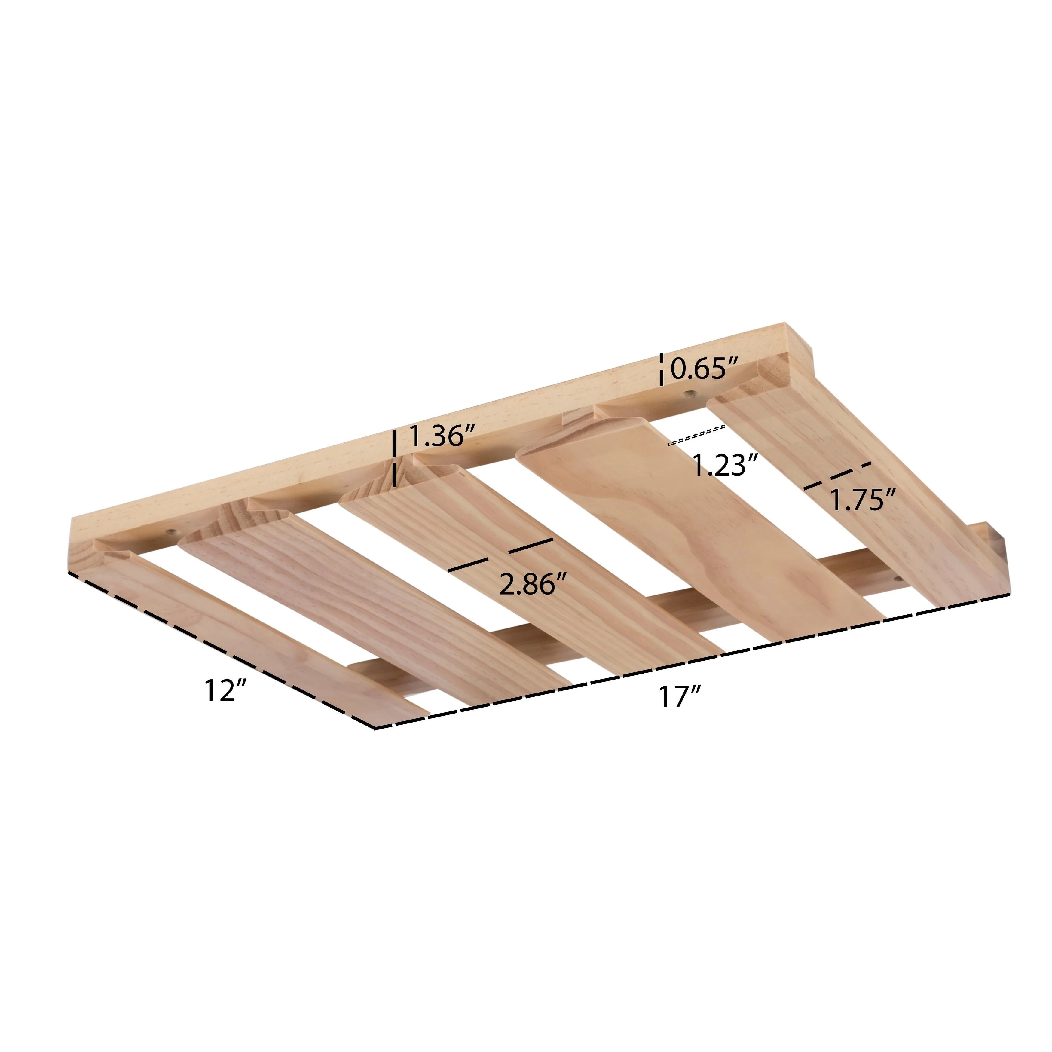 Rustic State Under Cabinet Wooden Stemware Rack Holder 17"x10"