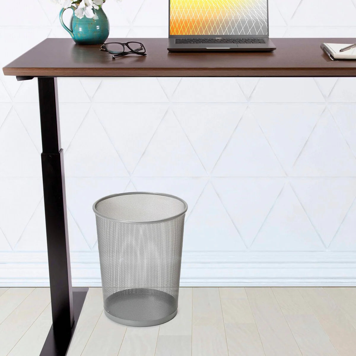 Seville Classics 6 Gal. Round Mesh Trash Can Recycling Bin (2-Pack)