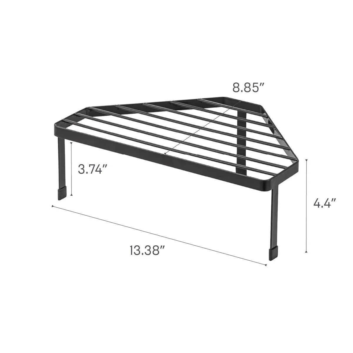 Yamazaki Home Corner Riser - One-Tier, Steel, Holds 11 lbs - L 8.86 x W 13.39 x H 4.41 inches