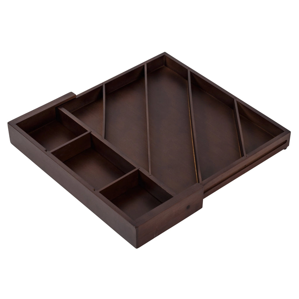 Honey-Can-Do Walnut 8-Compartment Expandable Drawer Organizer