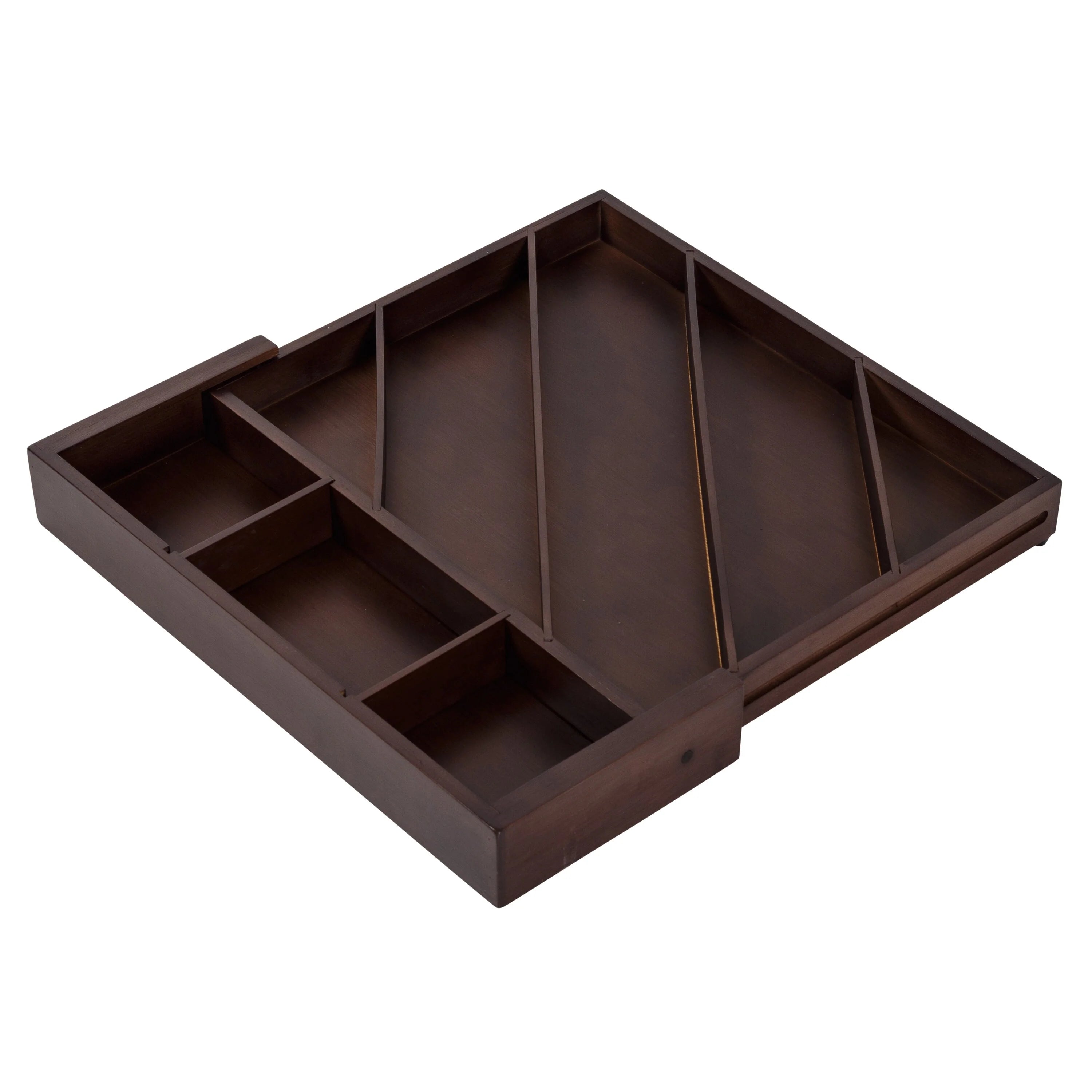 Honey-Can-Do Walnut 8-Compartment Expandable Drawer Organizer