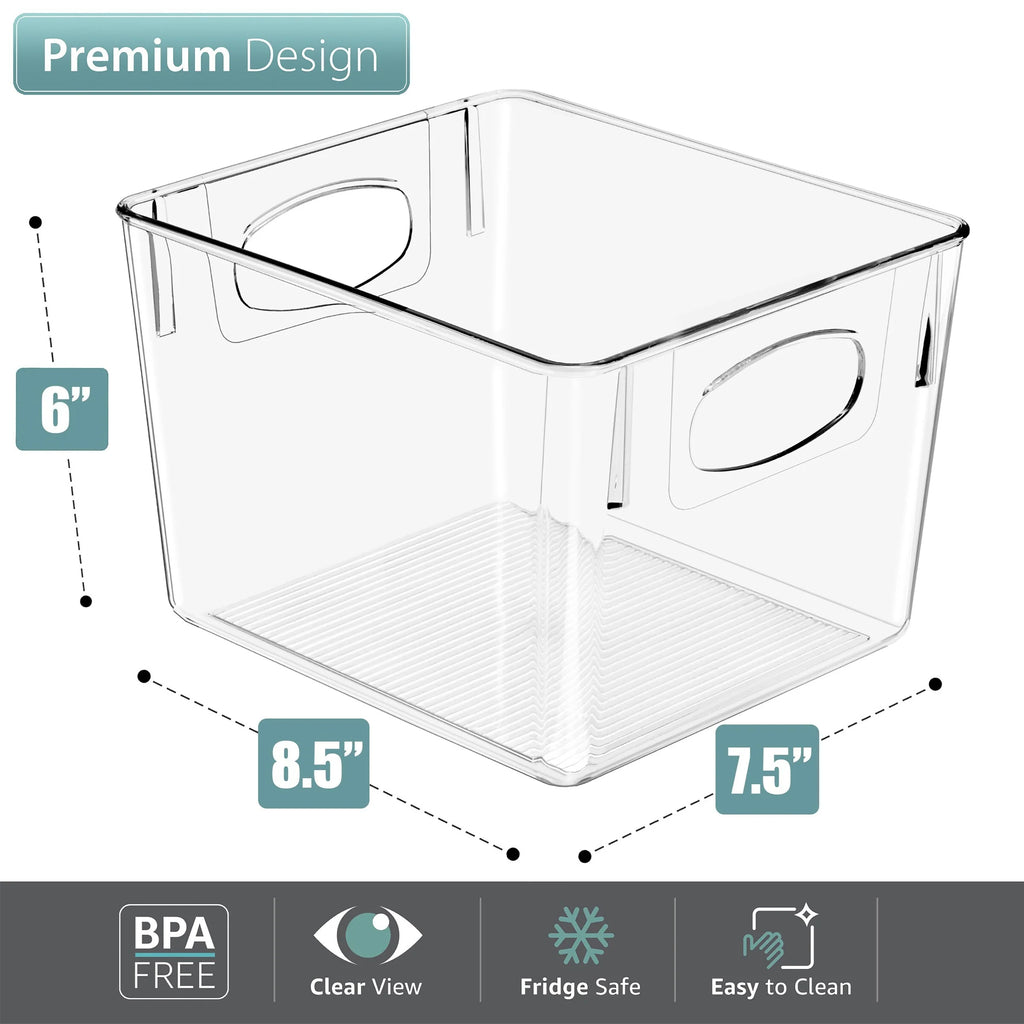 Sorbus Plastic Storage Bins Clear Pantry Organizer Box Bin Containers