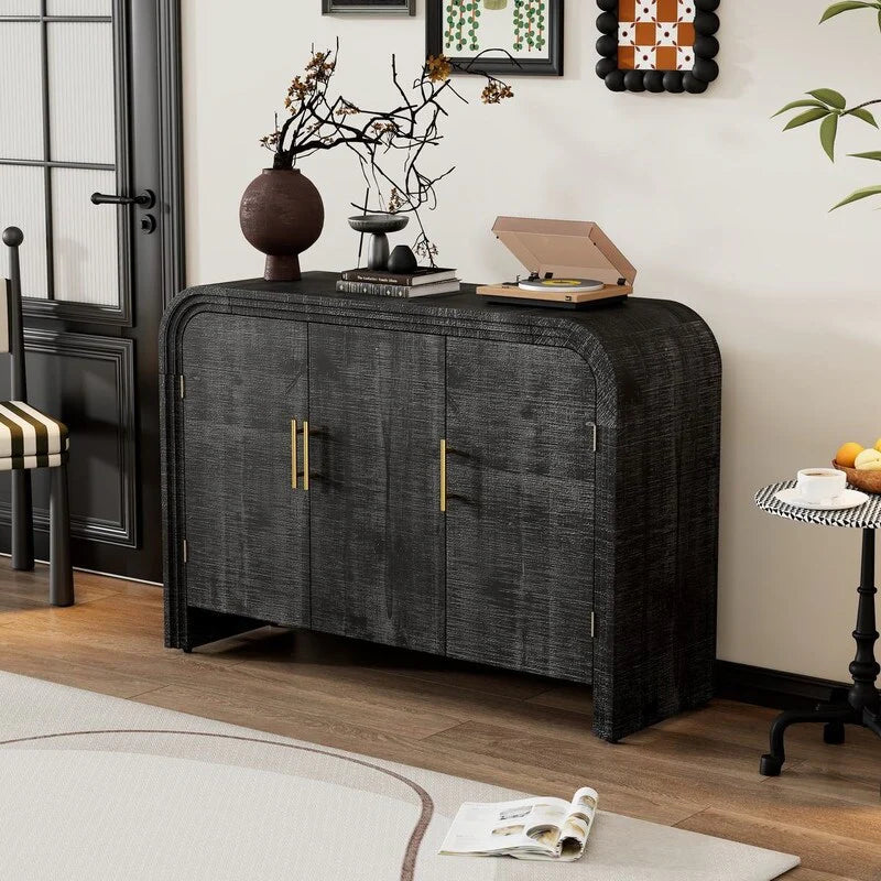 47.2''W Sideboard with Gold Handles and Adjustable Dividers - N/A