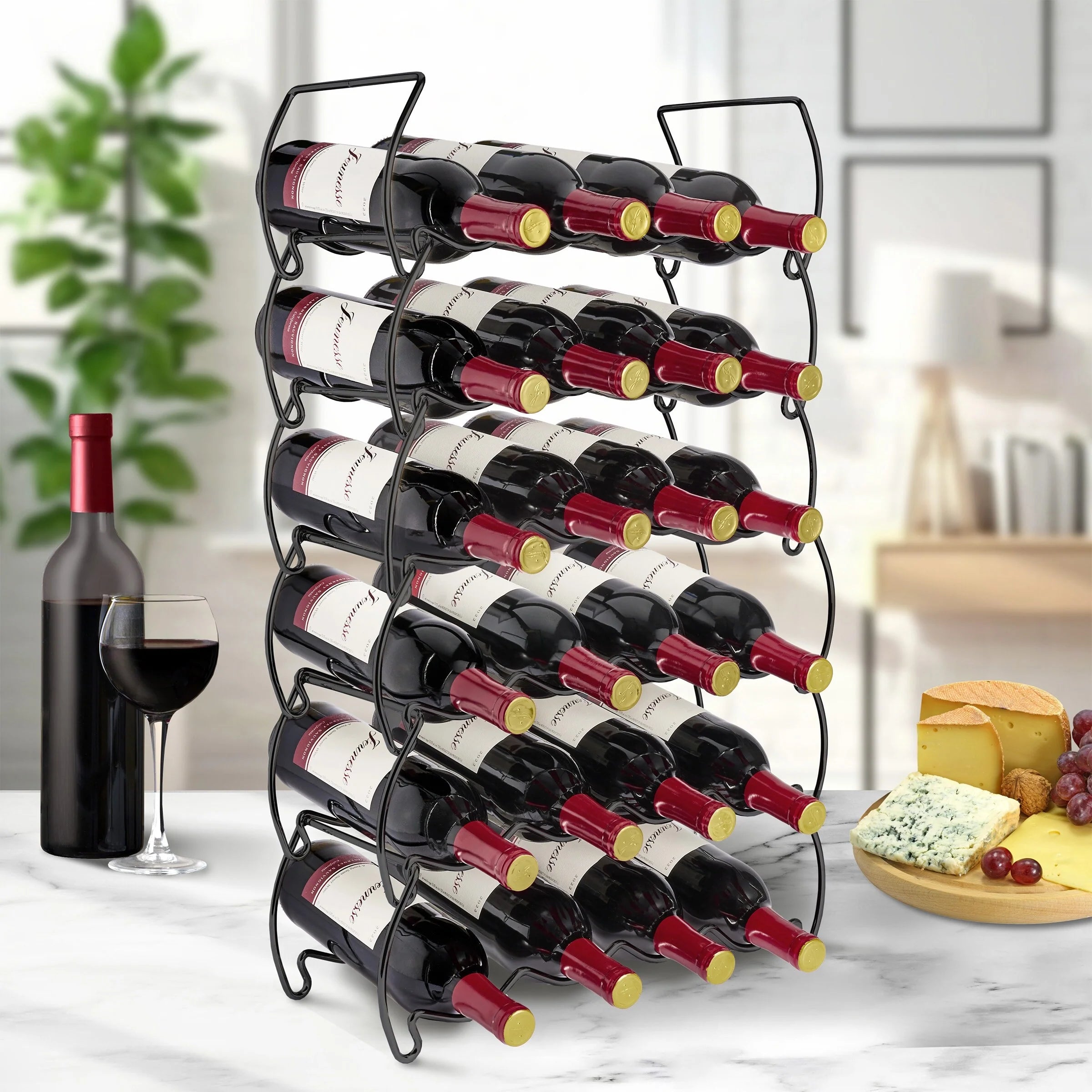 Metal Detachable Wine Rack - 3 Tier, Copper - 14" L x 16.5" W x 7" D