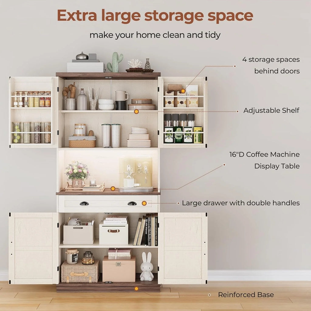 Farmhouse Kitchen Storage Cabinet Pantry Cabinet Home Bar