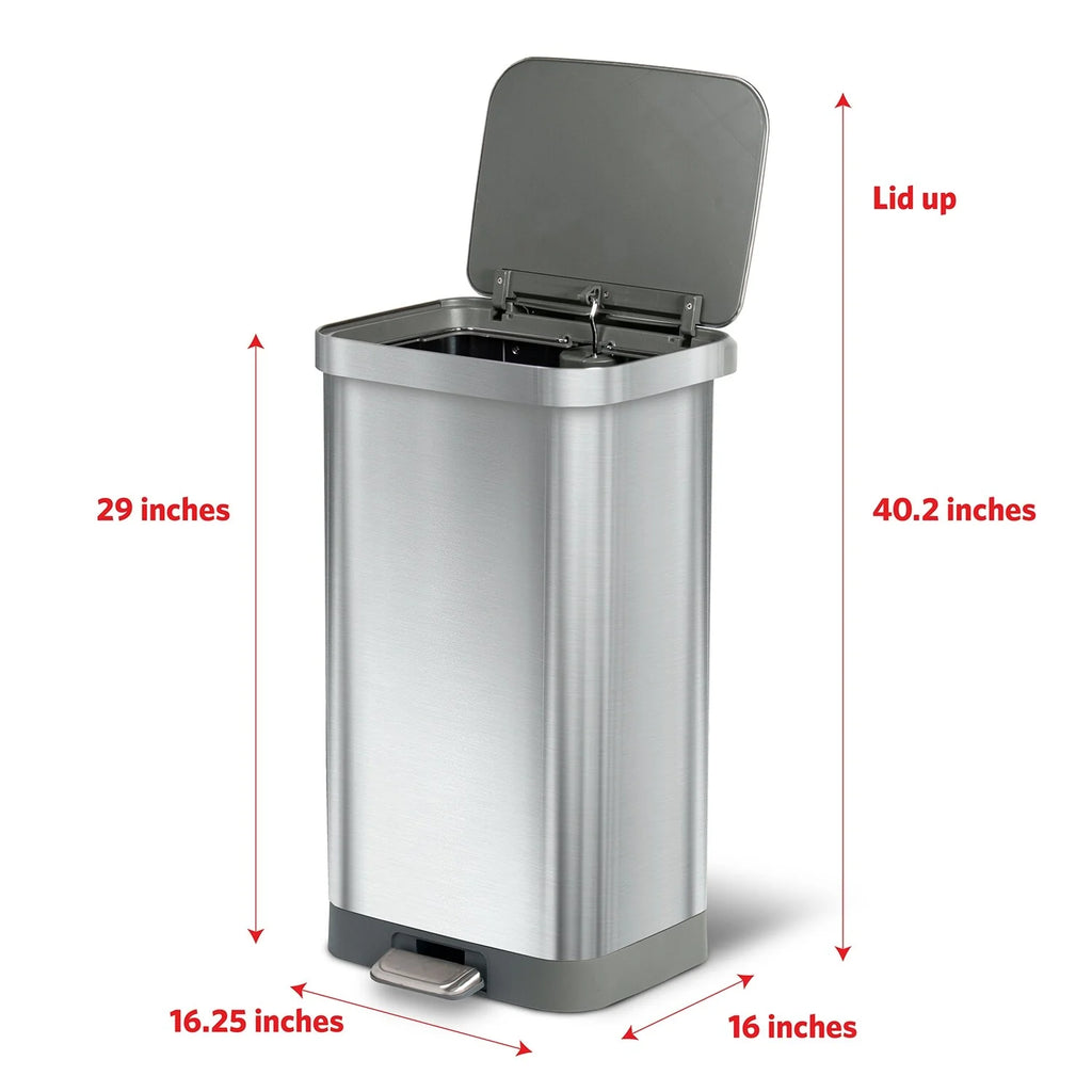 Glad All Stainless Steel Step-on Kitchen Trash Can