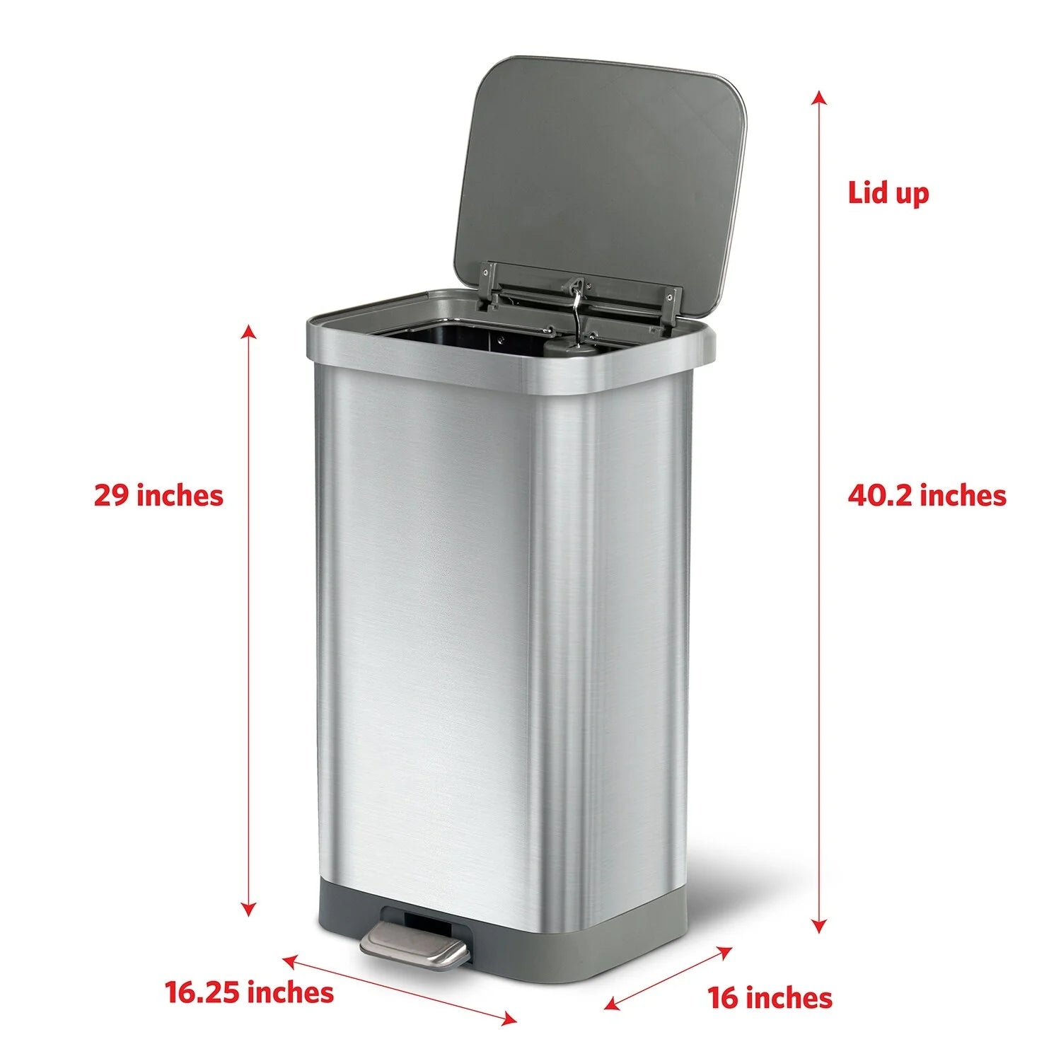 Glad All Stainless Steel Step-on Kitchen Trash Can
