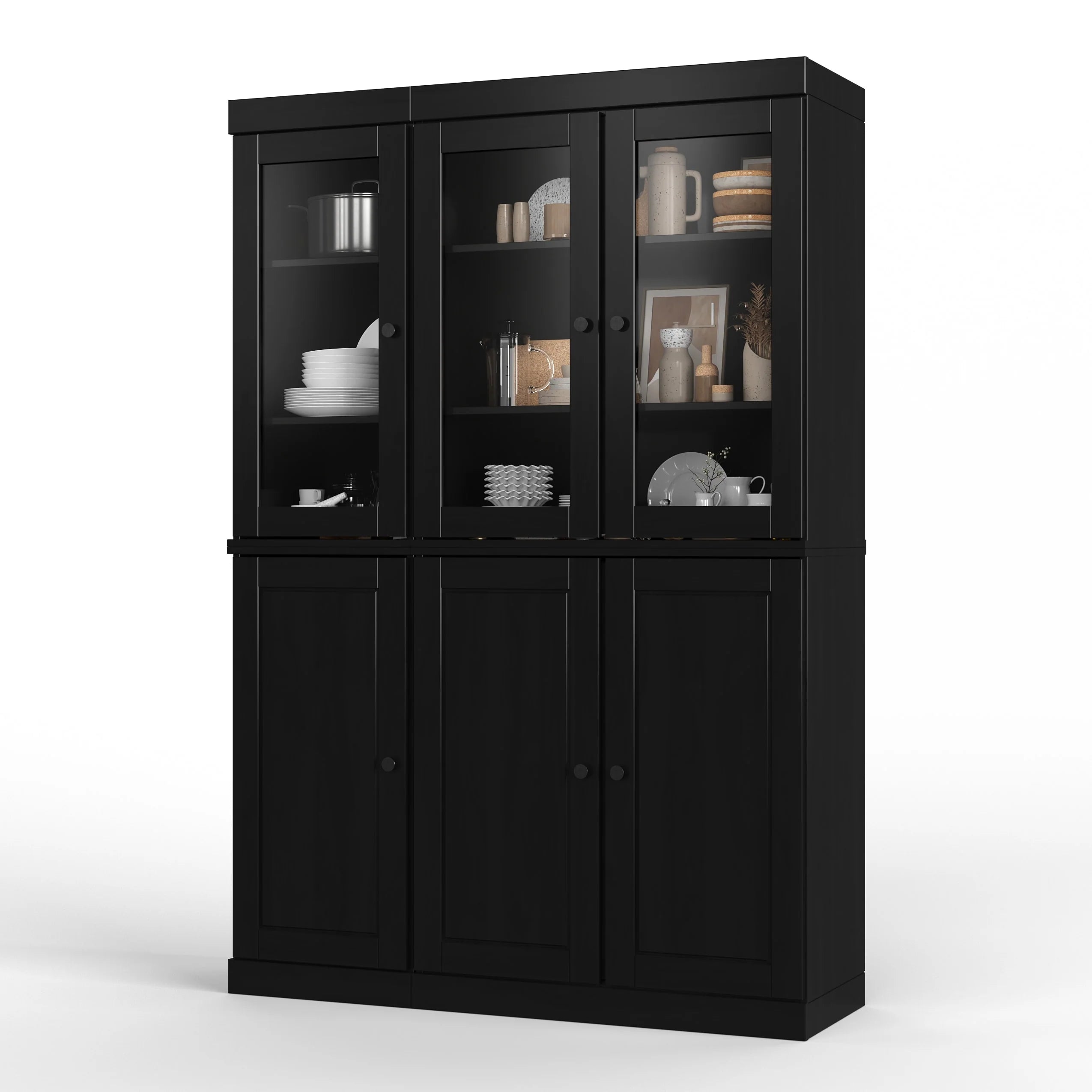 Palace Imports 100% Solid Wood 48.5" China Pantry Cabinet with Solid or Clear Glass Doors and Adjustable Shelves - 48.5" x 71.5"
