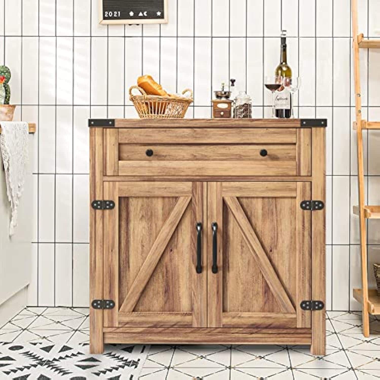 Farmhouse Cabinet with Drawers and Doors 31.5 inch - 15.75"D x 31.5"W x 31.5"H