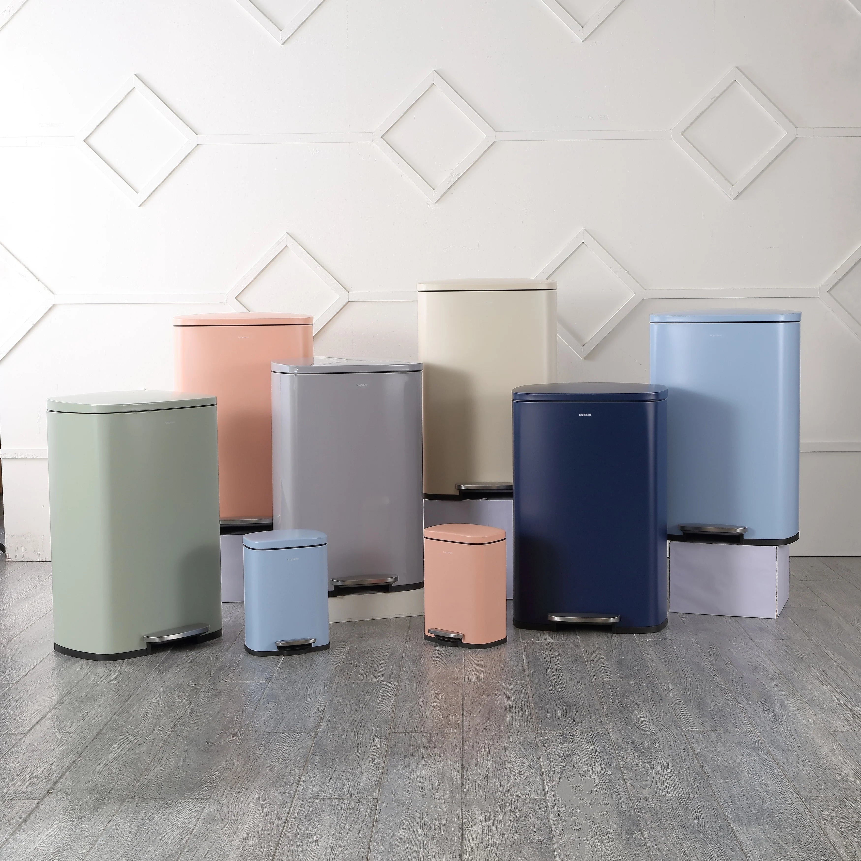 happimess 13-Gallon Trash Can with Soft-Close Lid and FREE Mini Trash Can